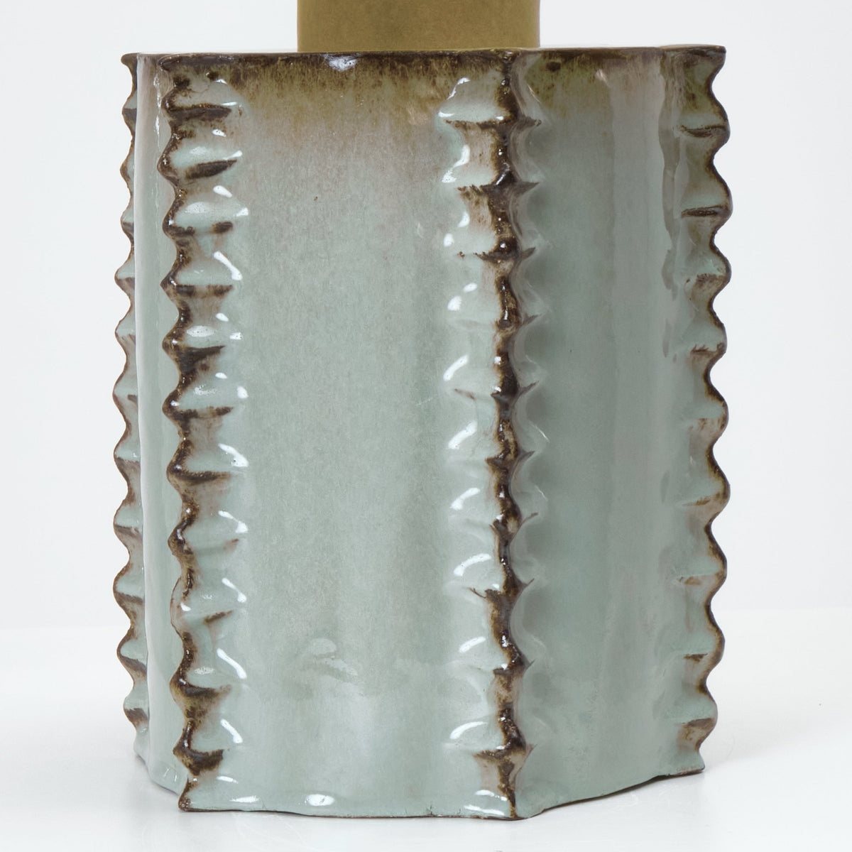Totem Table Light — side angle of textured ceramic base