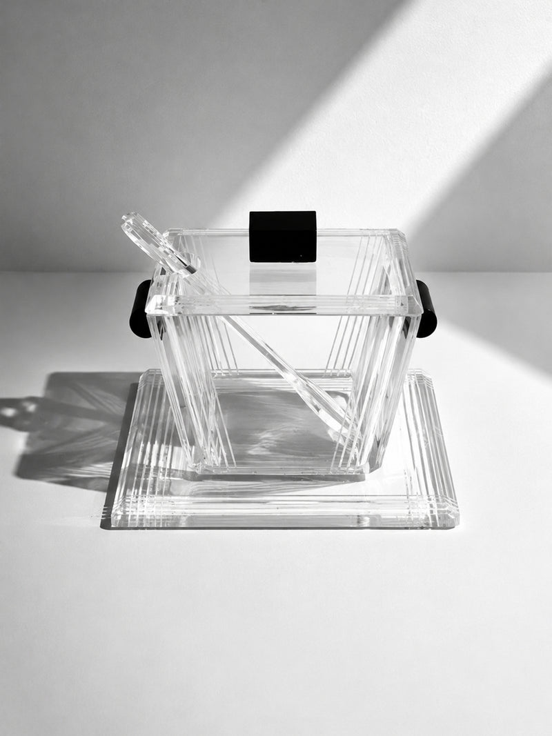 French Art Deco Revival Lucite Table Server - circa 1980 by Dodo Vintage | The Oblist