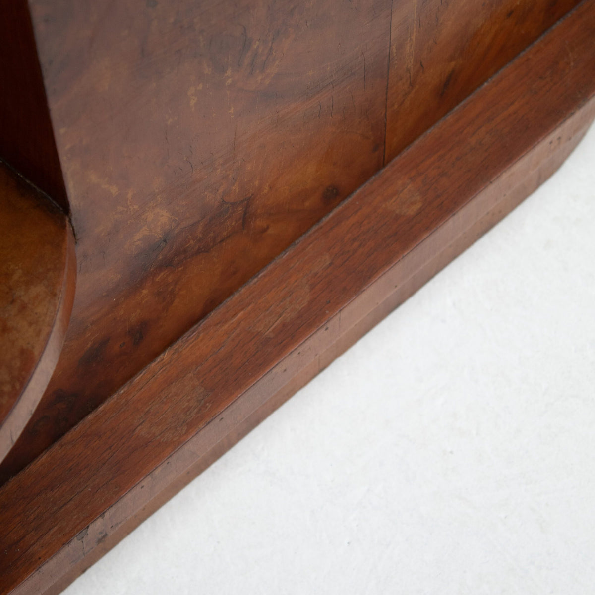 Art Deco Etagere Shelf Unit — close-up of rich wooden texture