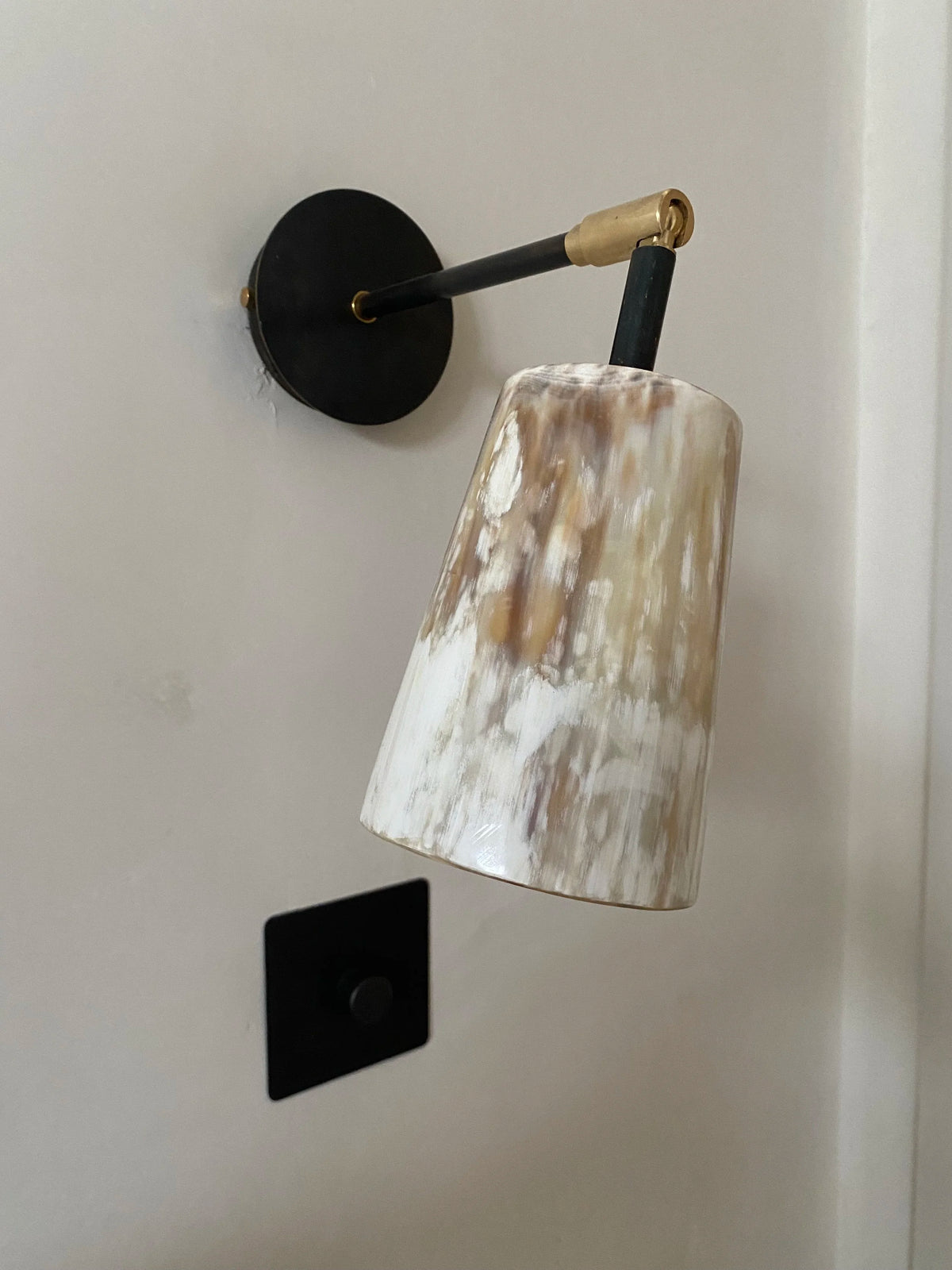 Horn Wall Light in Brass — lifestyle setting