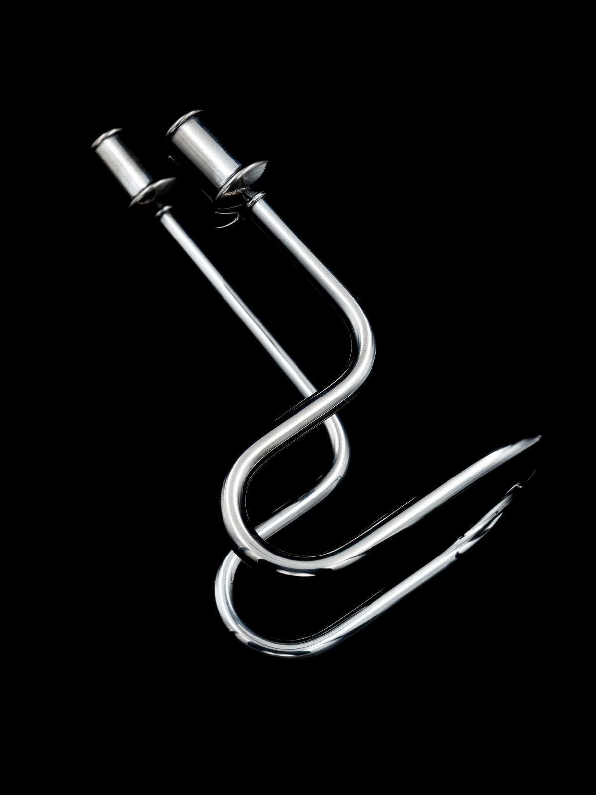 Continuous Loop Candle Holder, Italy, c. 1950s — side angle highlighting polished metal finish