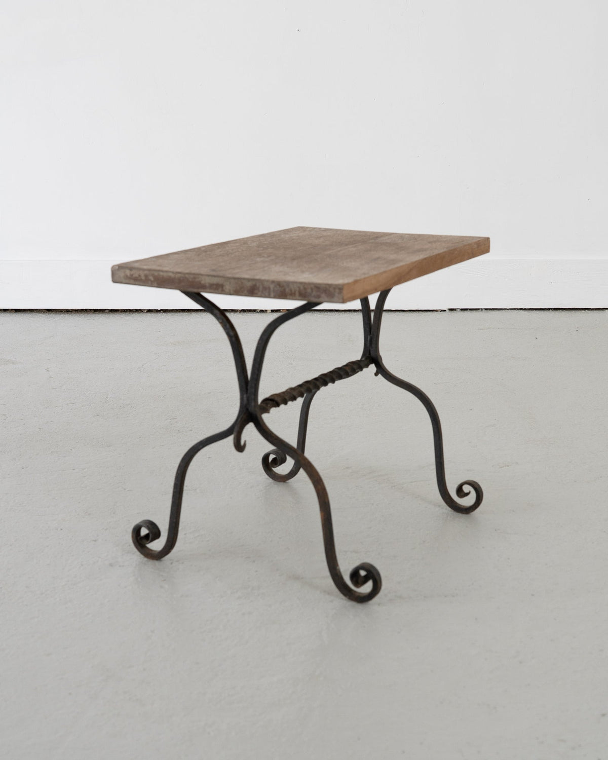 Early 20th Century Wrought Iron Side Table — detail view