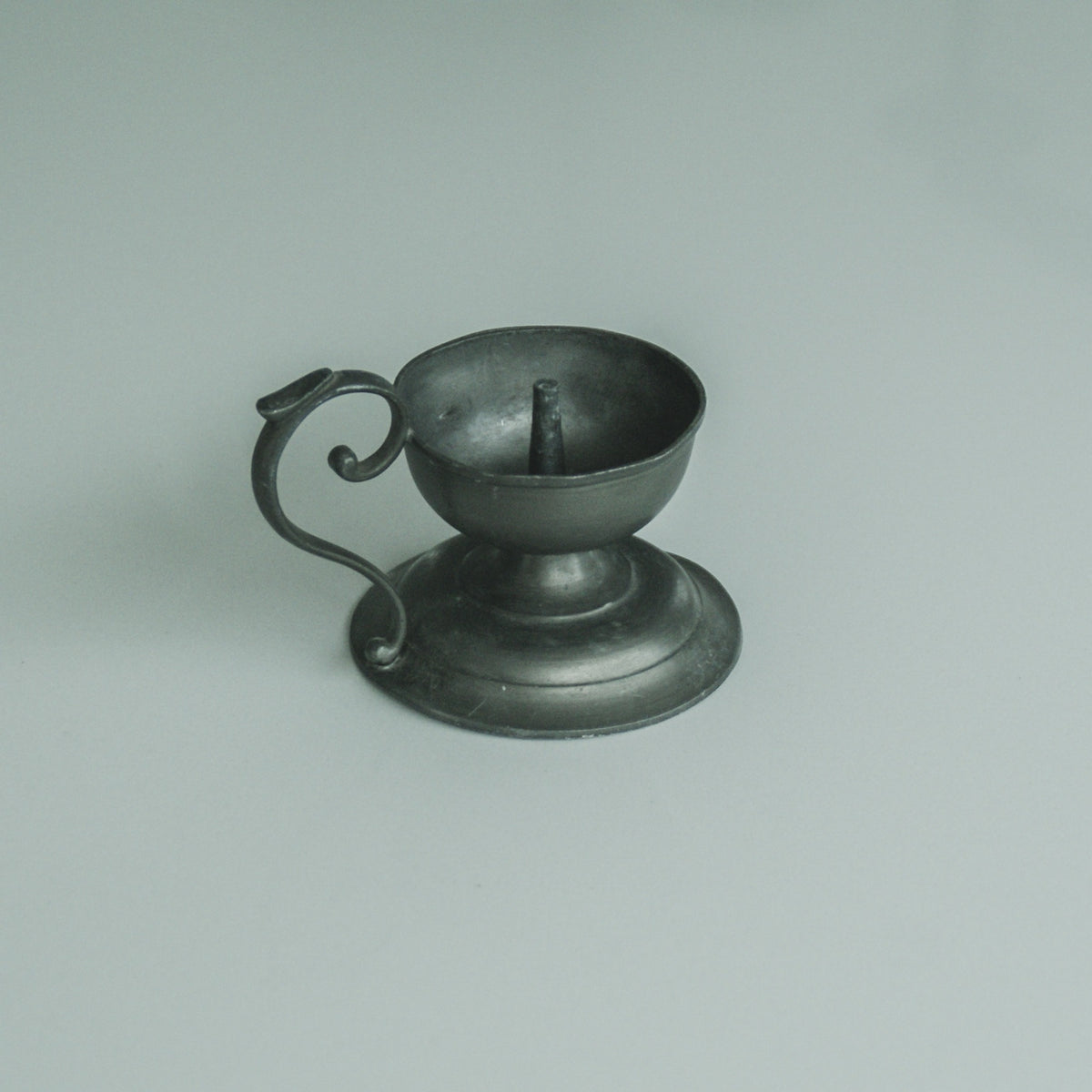 Pewter Candlestick — detail view