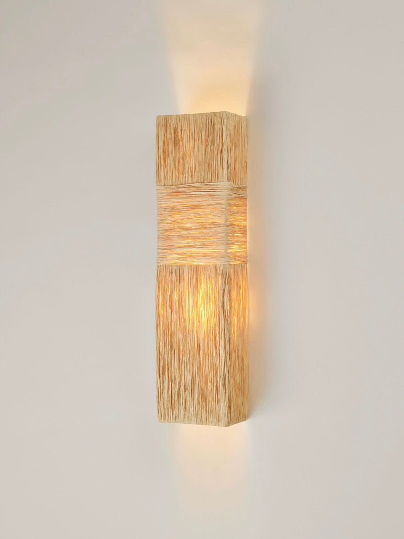 "Eliane" Wall Sconce in raffia by HAUVETTE & MADANI | The Oblist