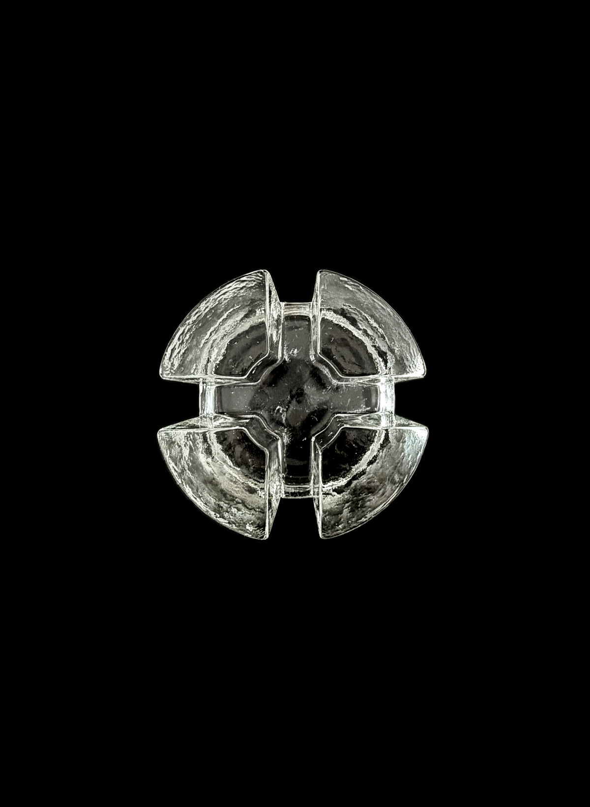 Vintage glass candle holder — detail view