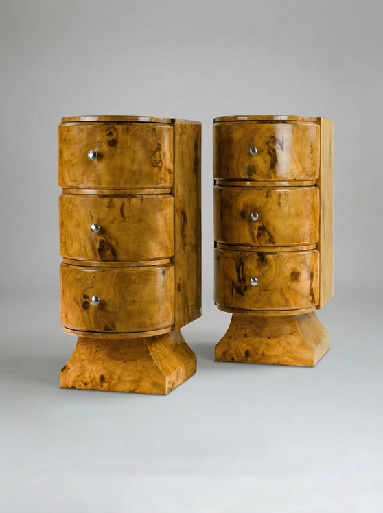 'Jumeaux Grand' Olive Burl Wood Side Table — detail view