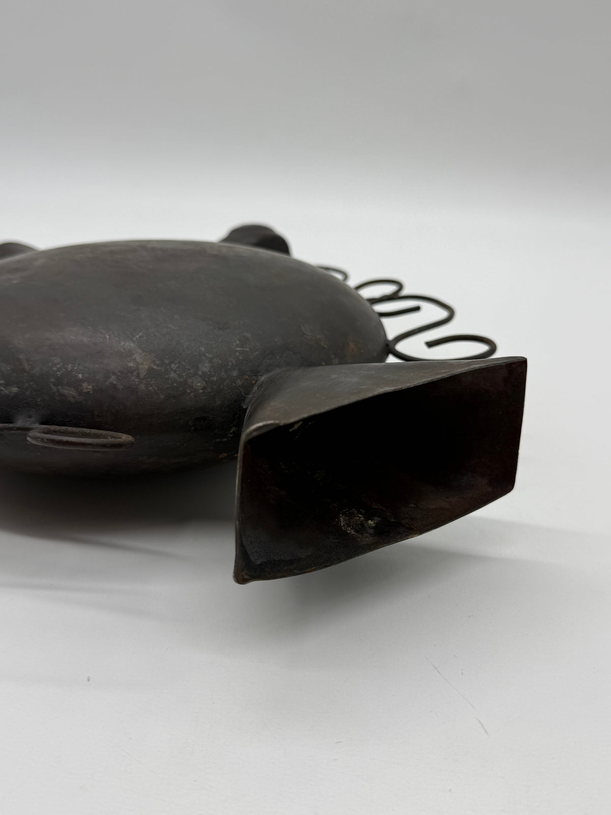 Bird-Motif Wrought Metal Vase, Handcrafted, 1960s — view 10