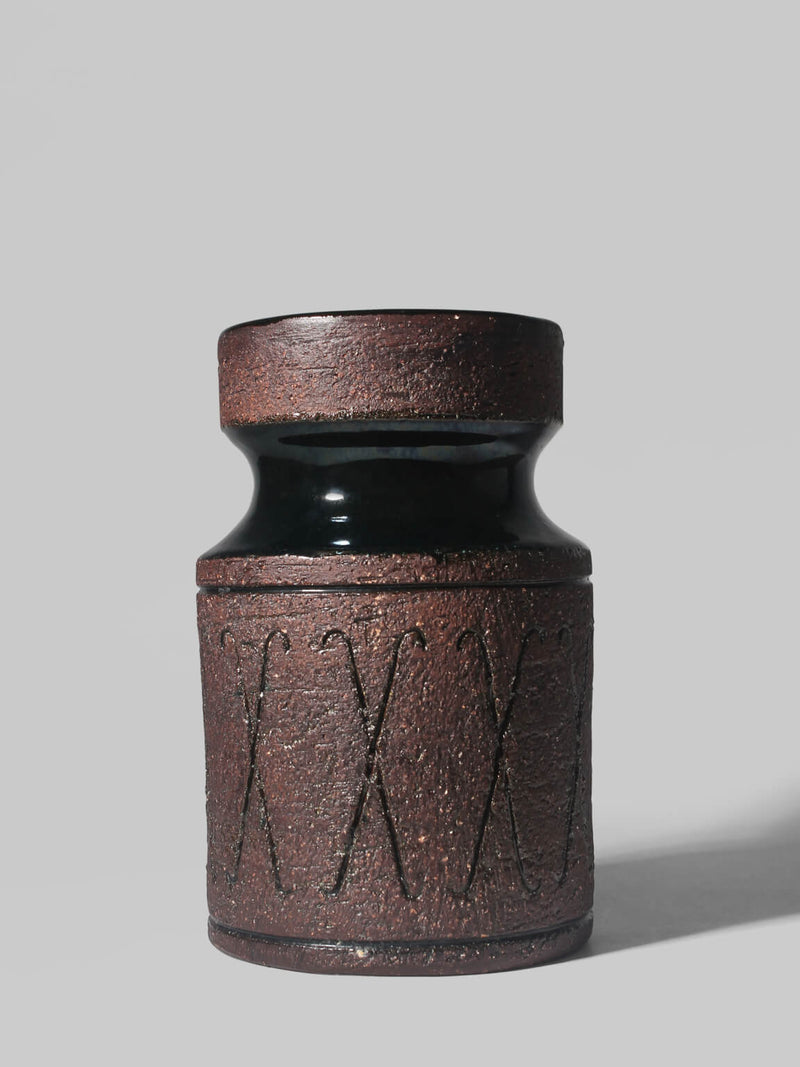 Eke Bjerén Textured Ceramic Large Vase, 1960s, Sweden by Vintage Stories | The Oblist