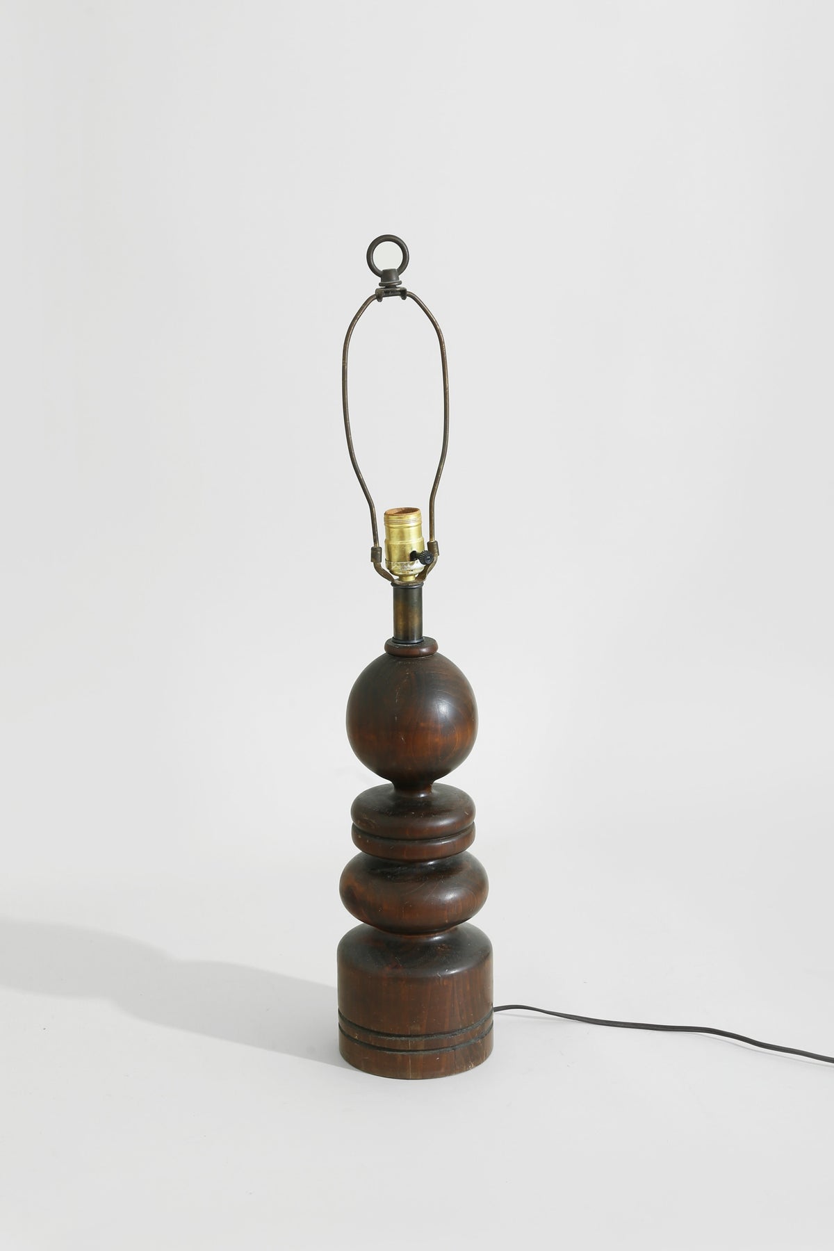 Sculptural Wood Table Lamp — side angle