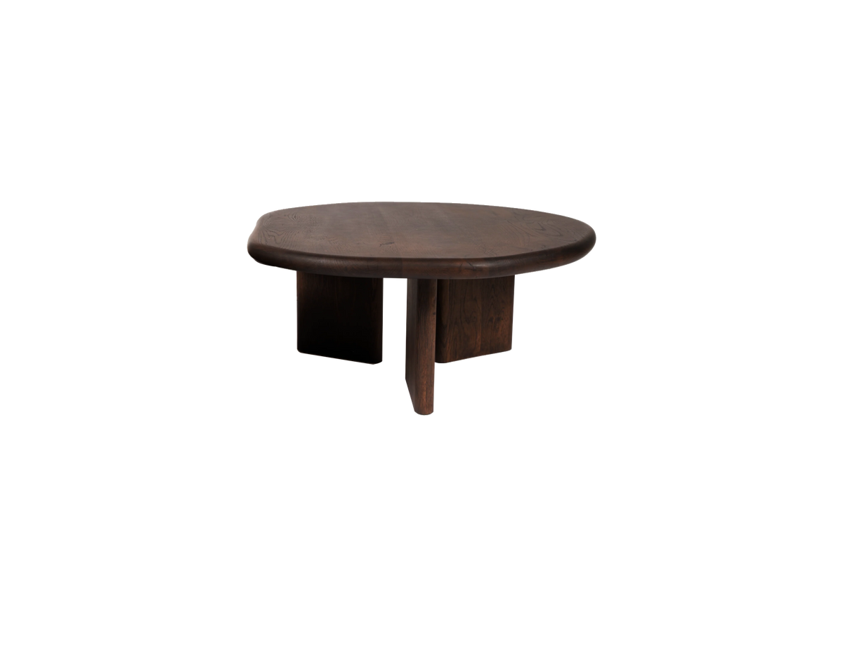 Coffee Table - Ed. Color Espresso - Oak — angled view highlighting round oak top