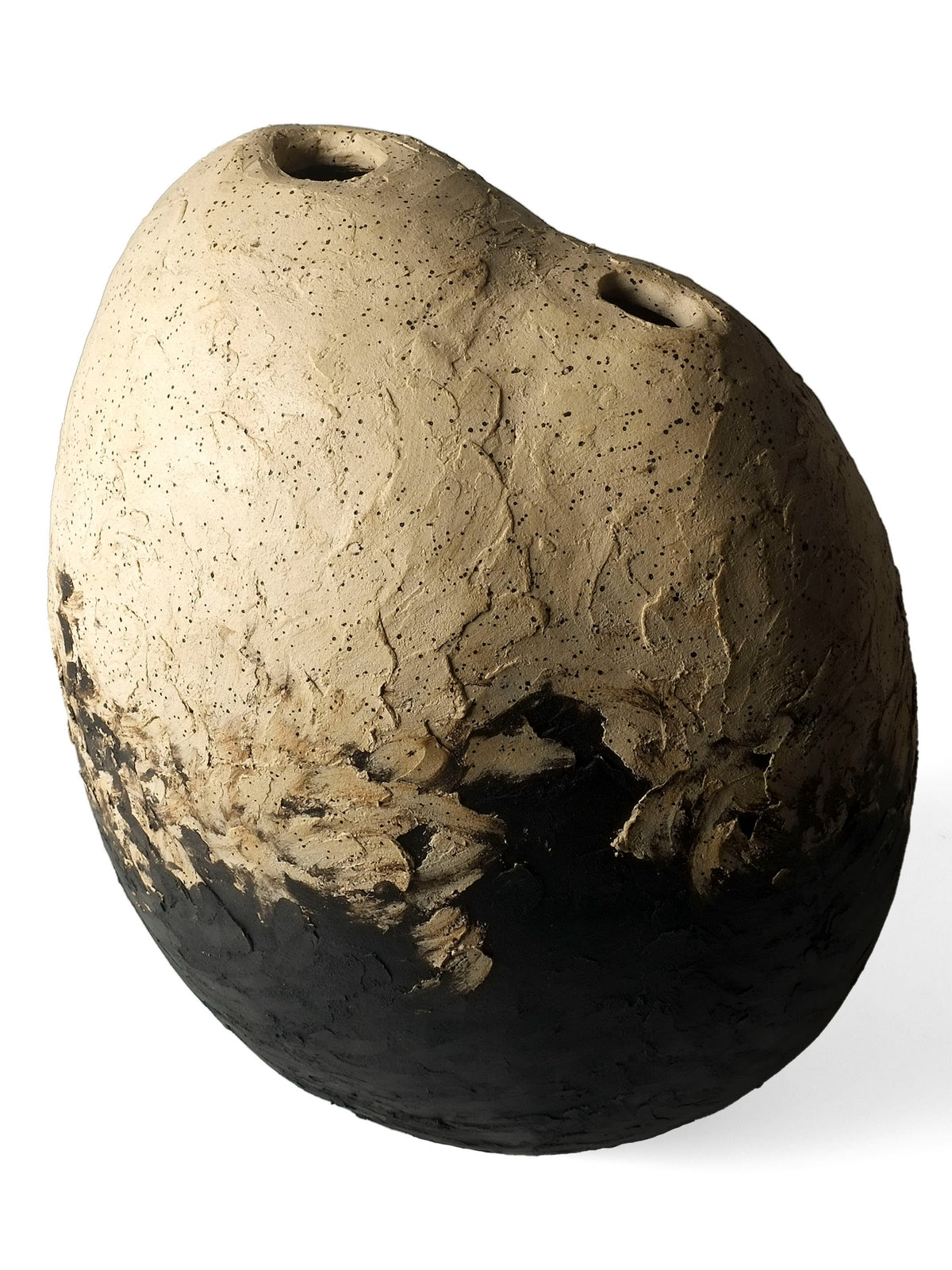 Modern Sculptural Earthwork Vessel – Gestural Collection - No 129 — side angle