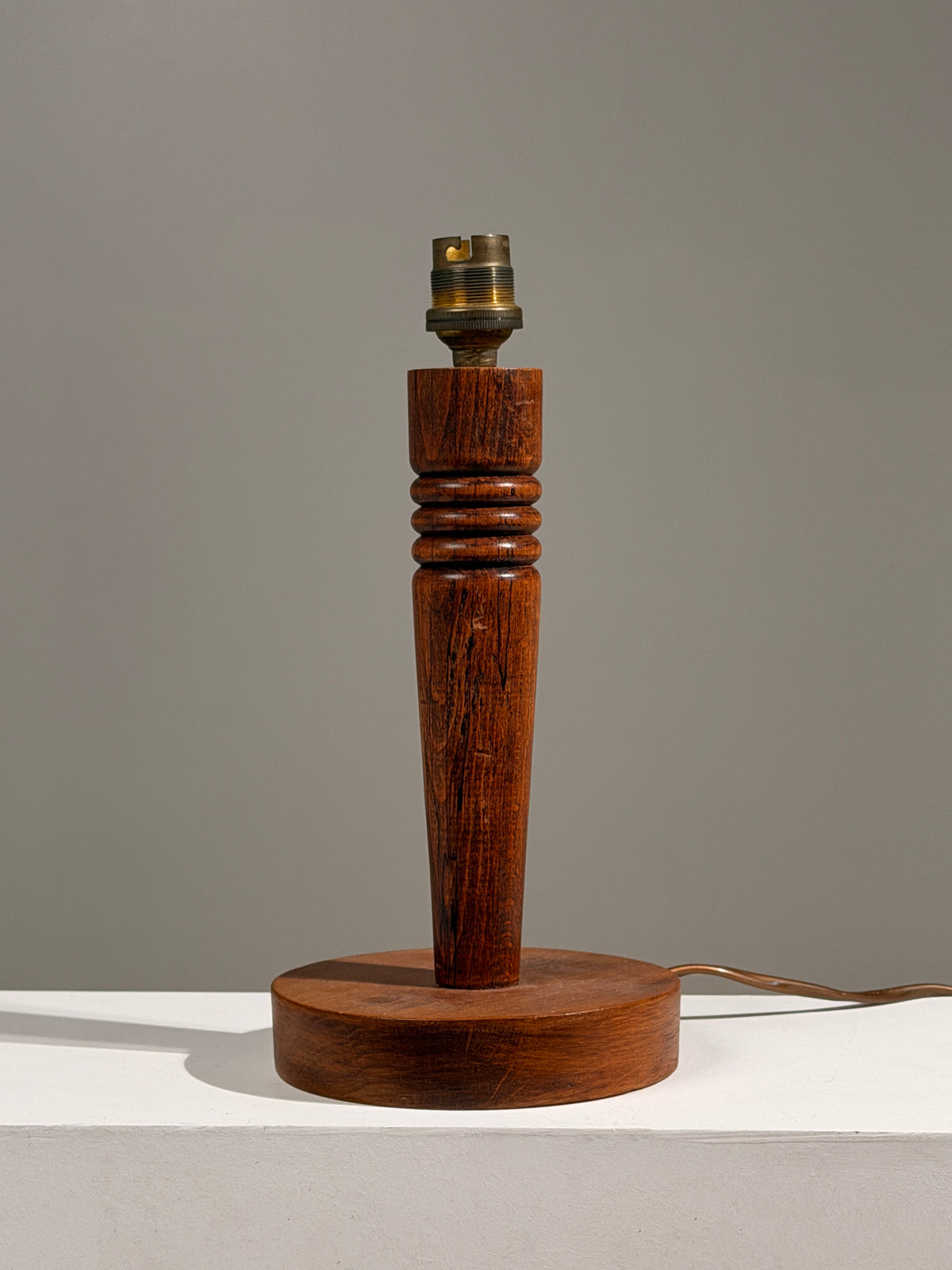 Art Deco carved wood table lamp, France, circa 1930.  — detail view