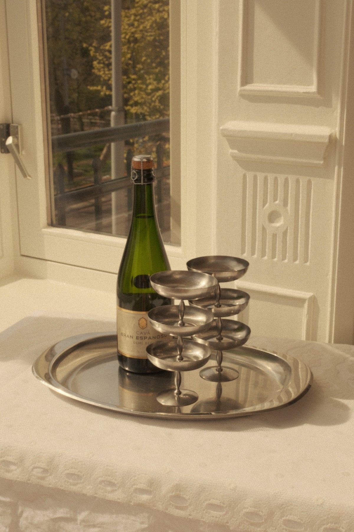 Stainless Steel Pedestal Coupes — alternate view