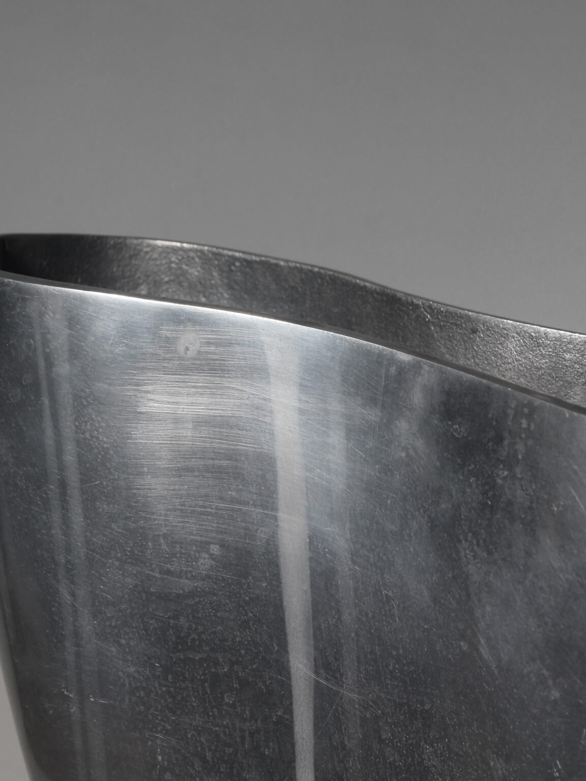 Polished Aluminum "Anatomi" Large Vase by Anna Efverlund — side angle