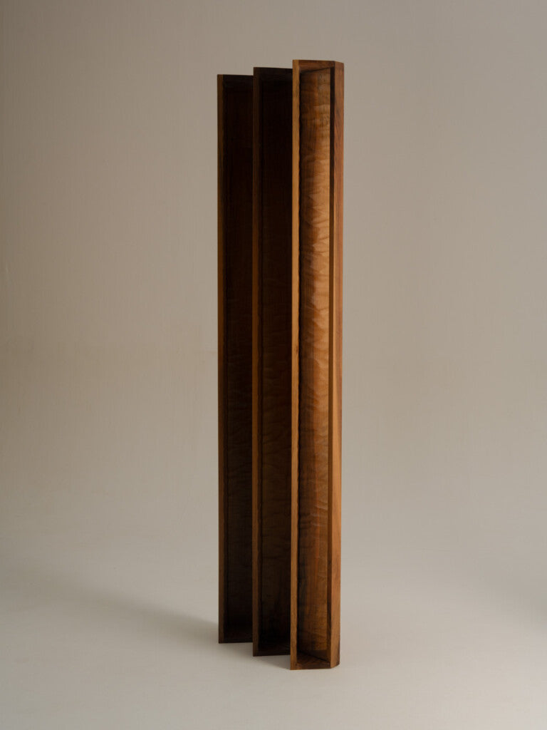 Large Perception Mirror — side angle showing wooden frame structure