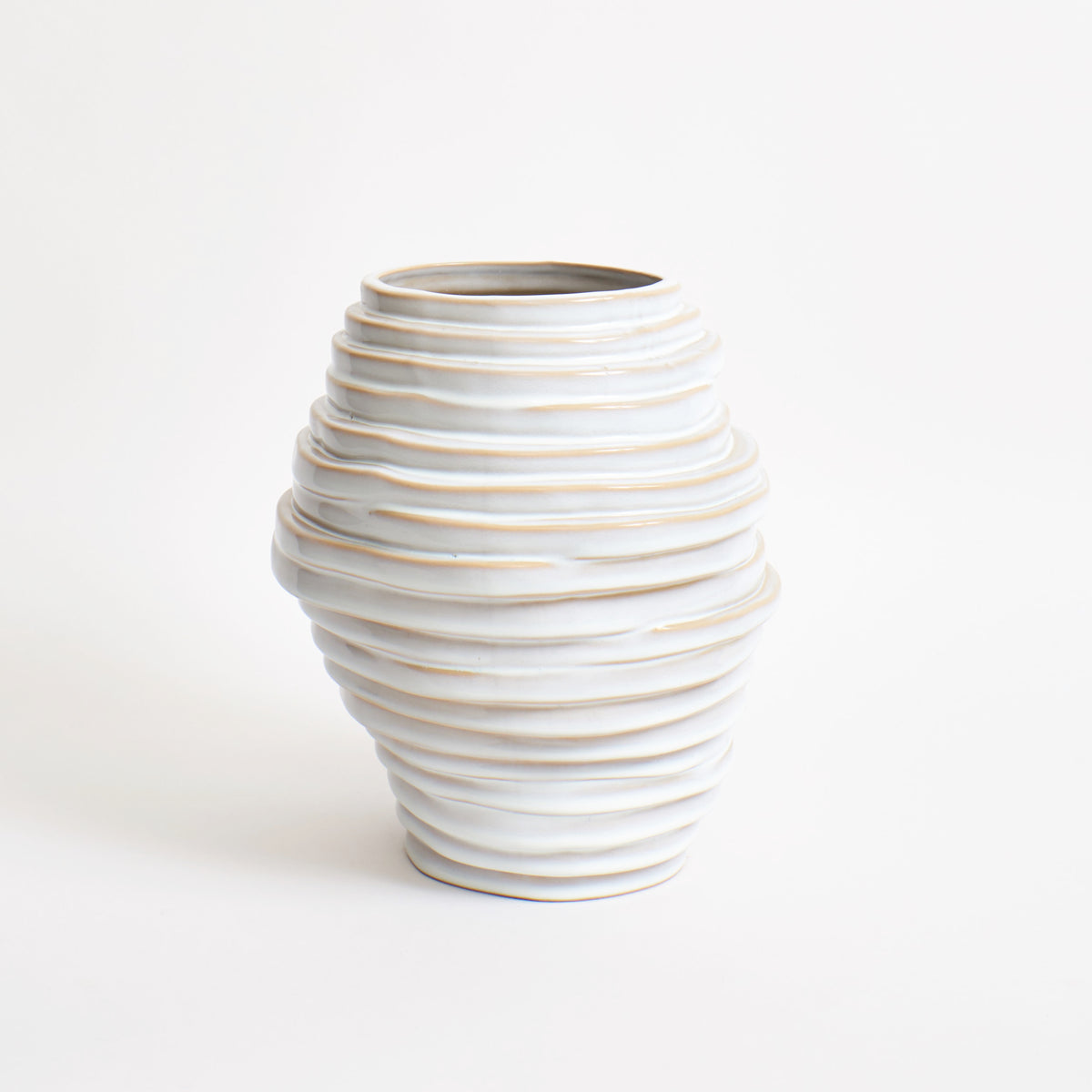 Alfonso Vase in Graphite — top view showing textured ceramic surface