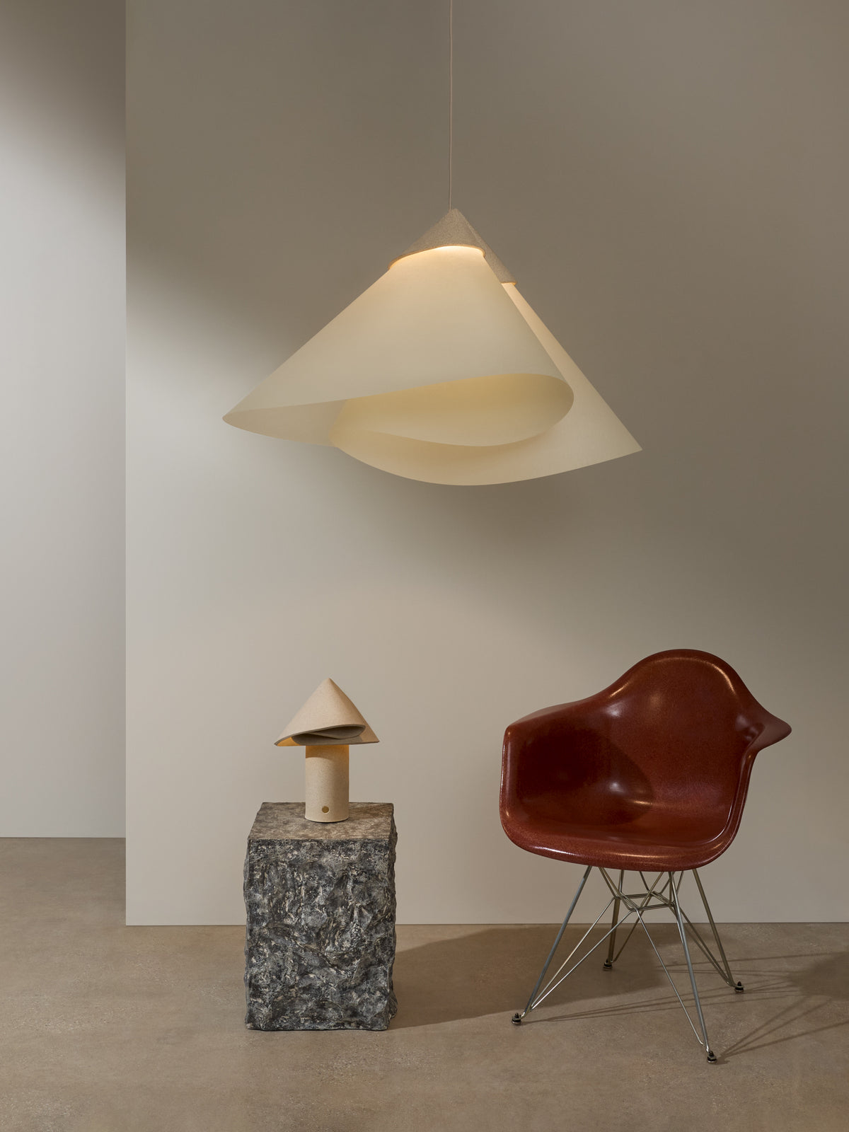 Shayd XL Pendant, Sand — side angle