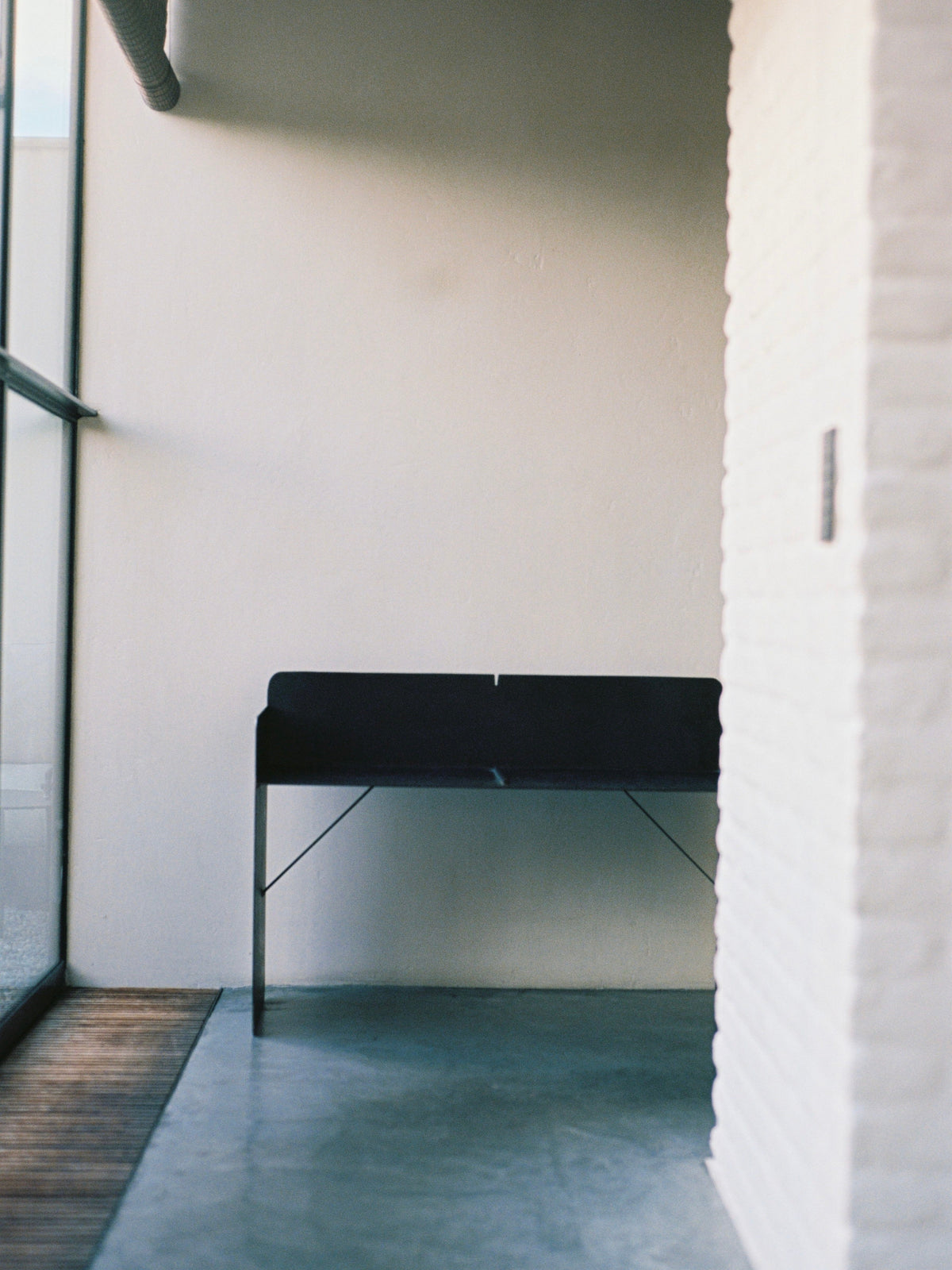 The Bench - Brutalist Bench in Steel — lifestyle setting