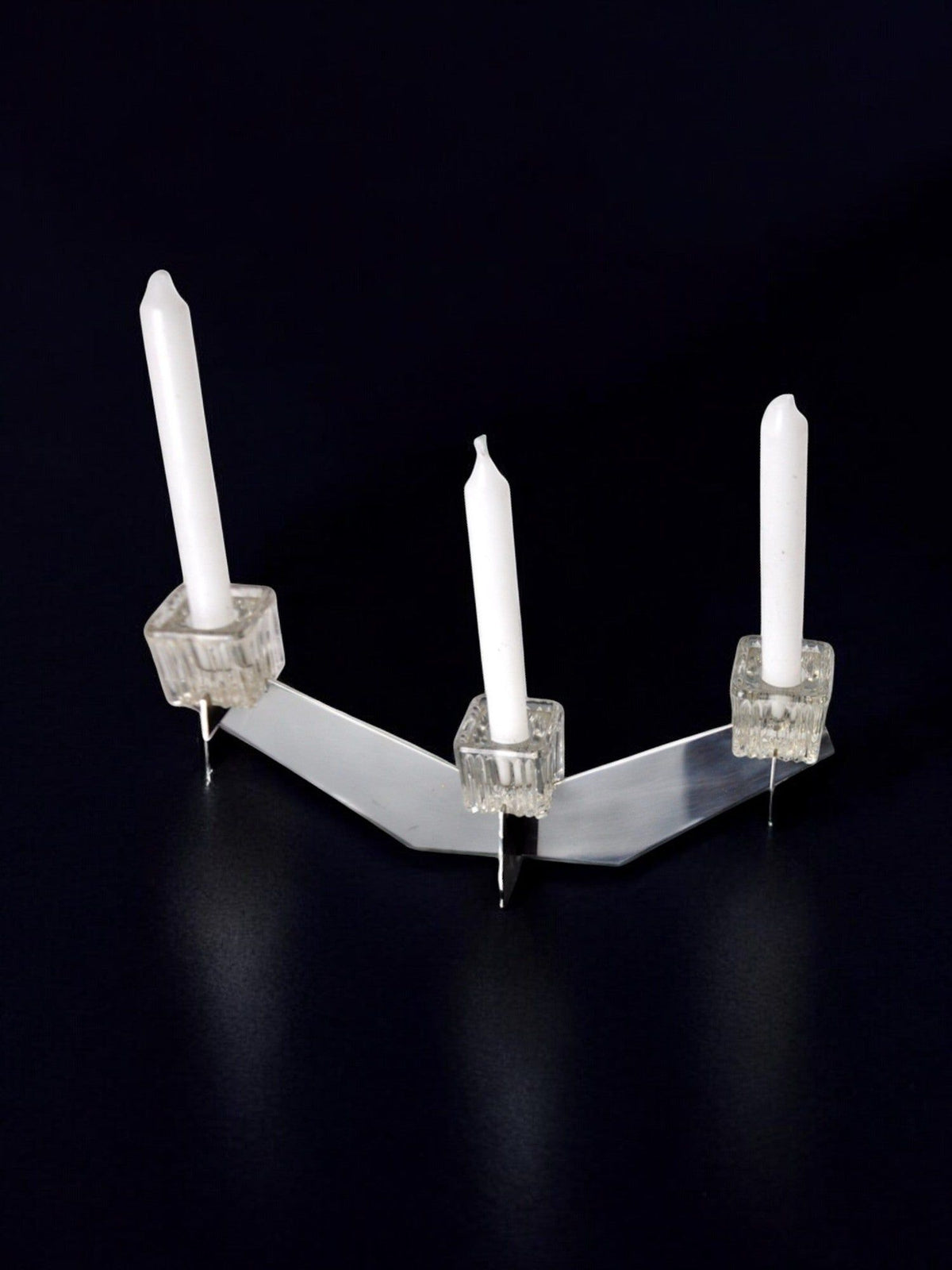 Peill & Putzler Candleholder, Germany, 1970s — side angle showing clear acrylic and glass design