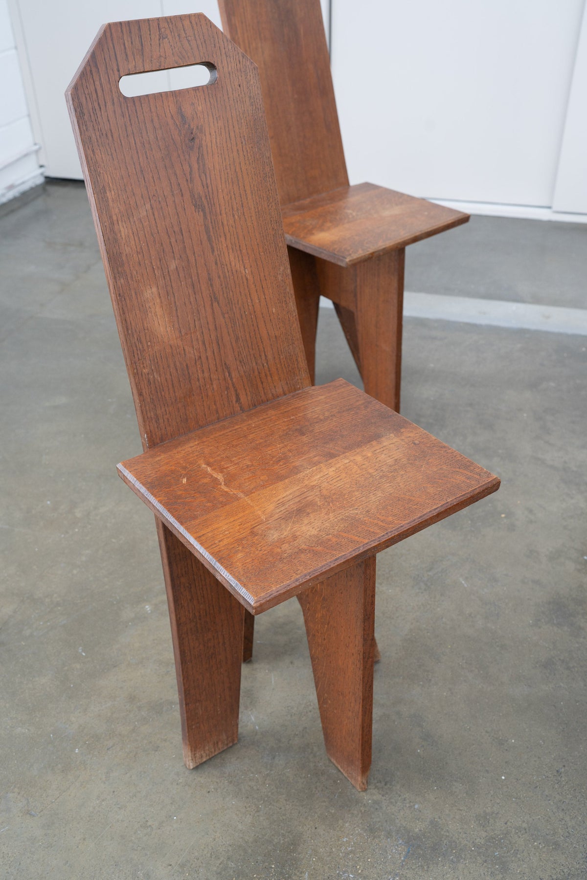 Architectural Brutalist Vernacular Oak Chair (1 of 5) — alternate view