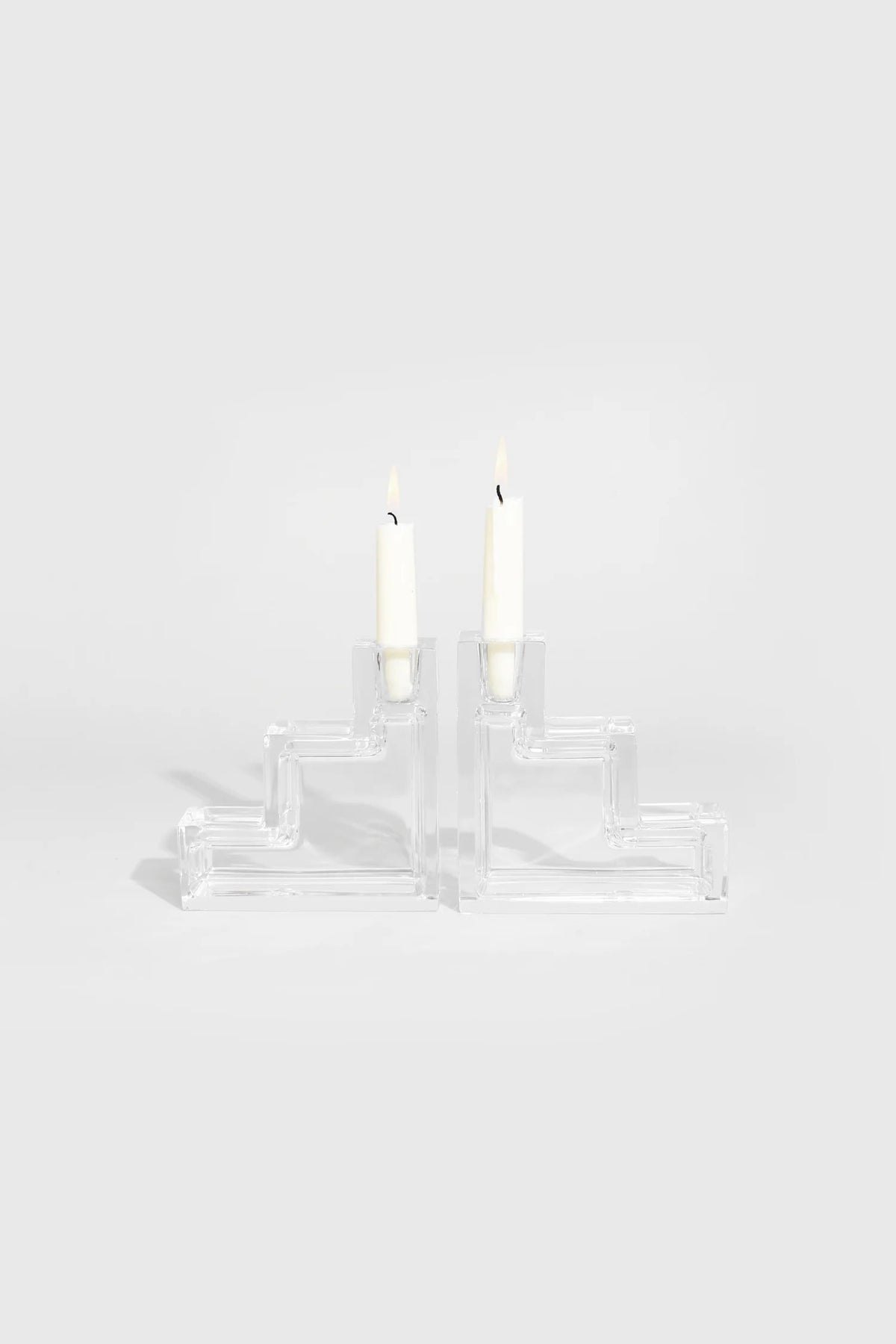 Pristine Table Architecture Candleholders — side view of clear acrylic design