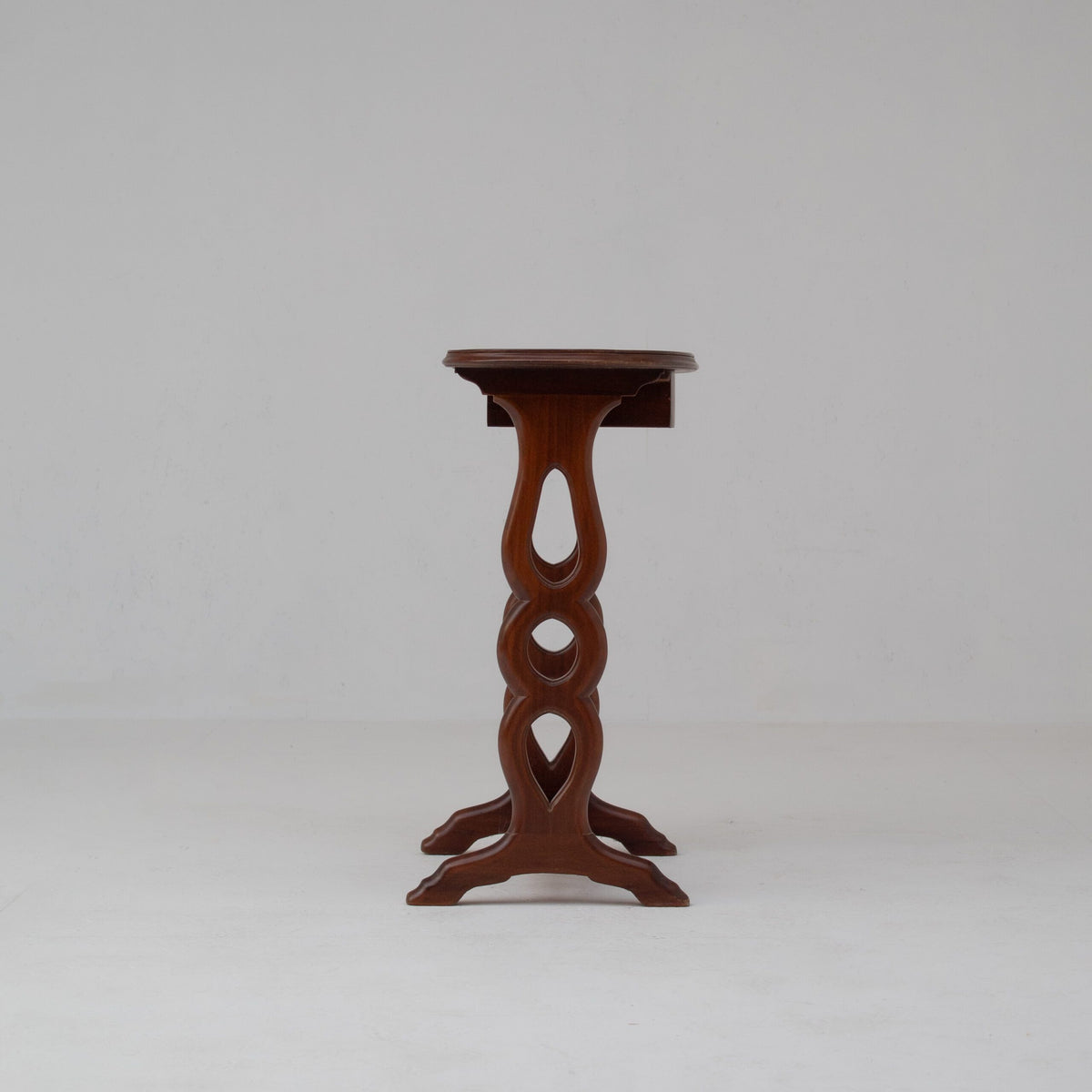 Michel Briard Sculptural Mahogany Side Table with Drawer — alternate view
