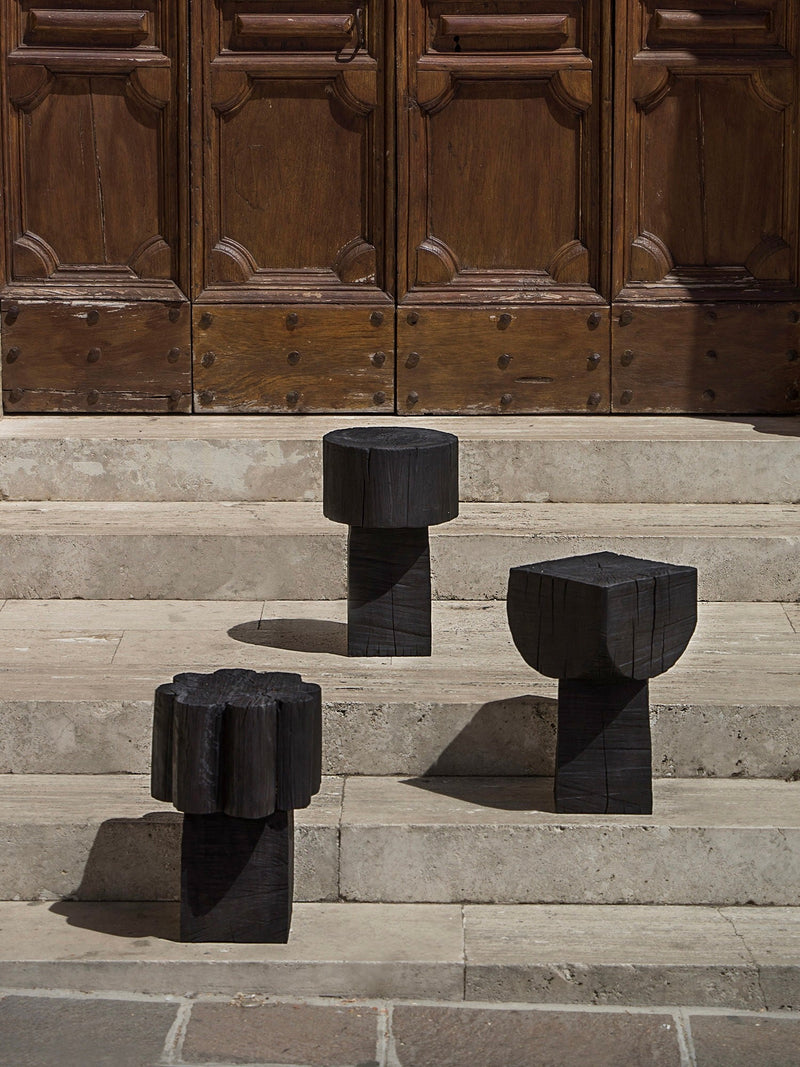Burnt Black Coffee Tables/Stools by Touch With Eyes | The Oblist