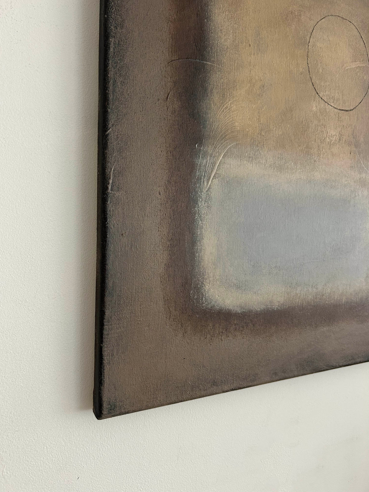 Dusk Painting — top view of textured canvas edge