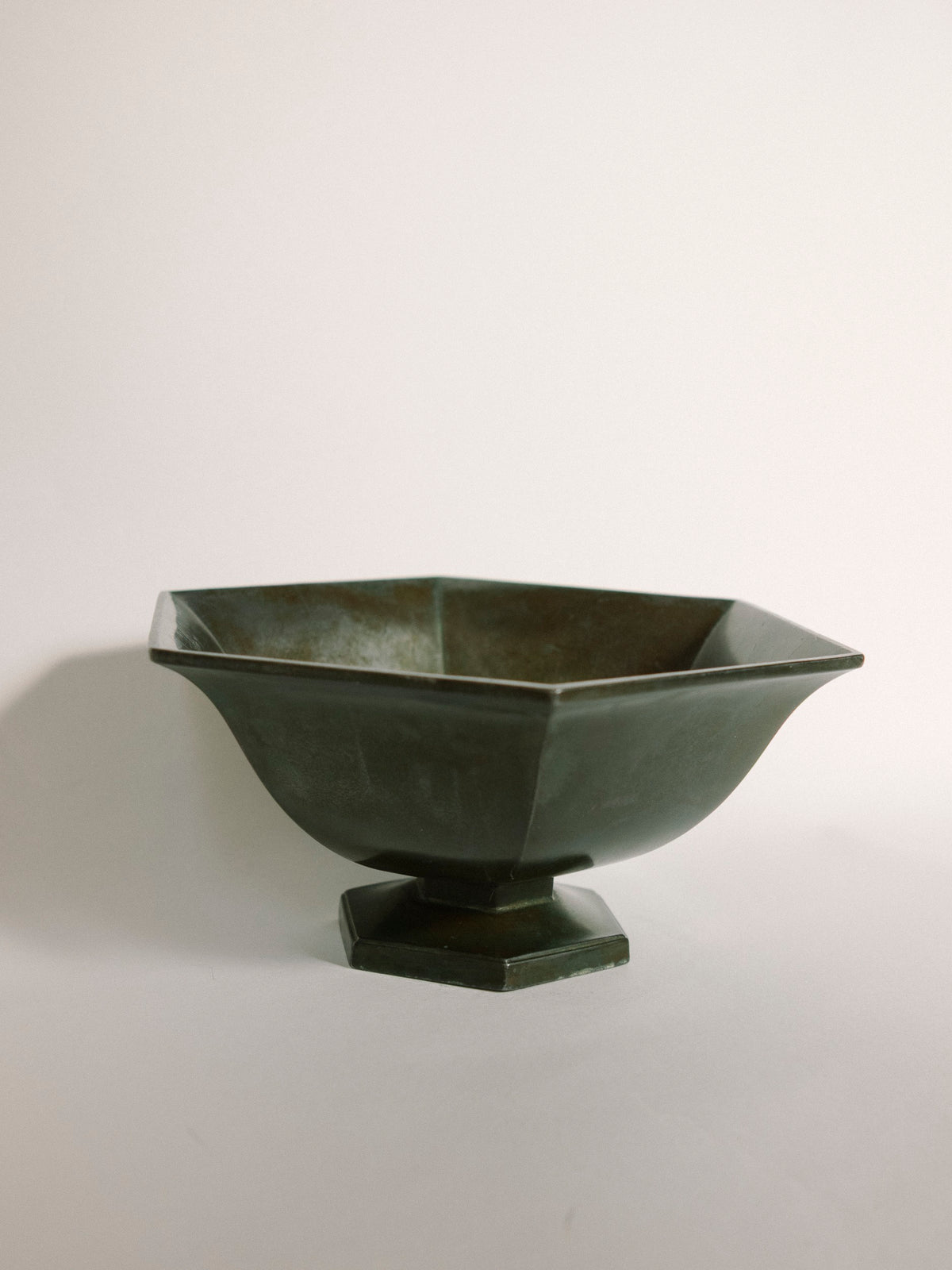 Just Andersen 166 Art Deco Disko Metal Footed Bowl - Denmark c.1930 — lifestyle setting