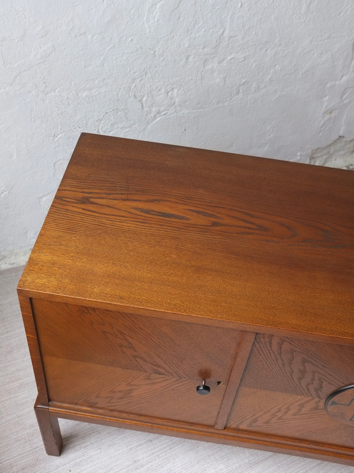 Swedish Modern Oak Sideboard, 1930s — top view of oak surface