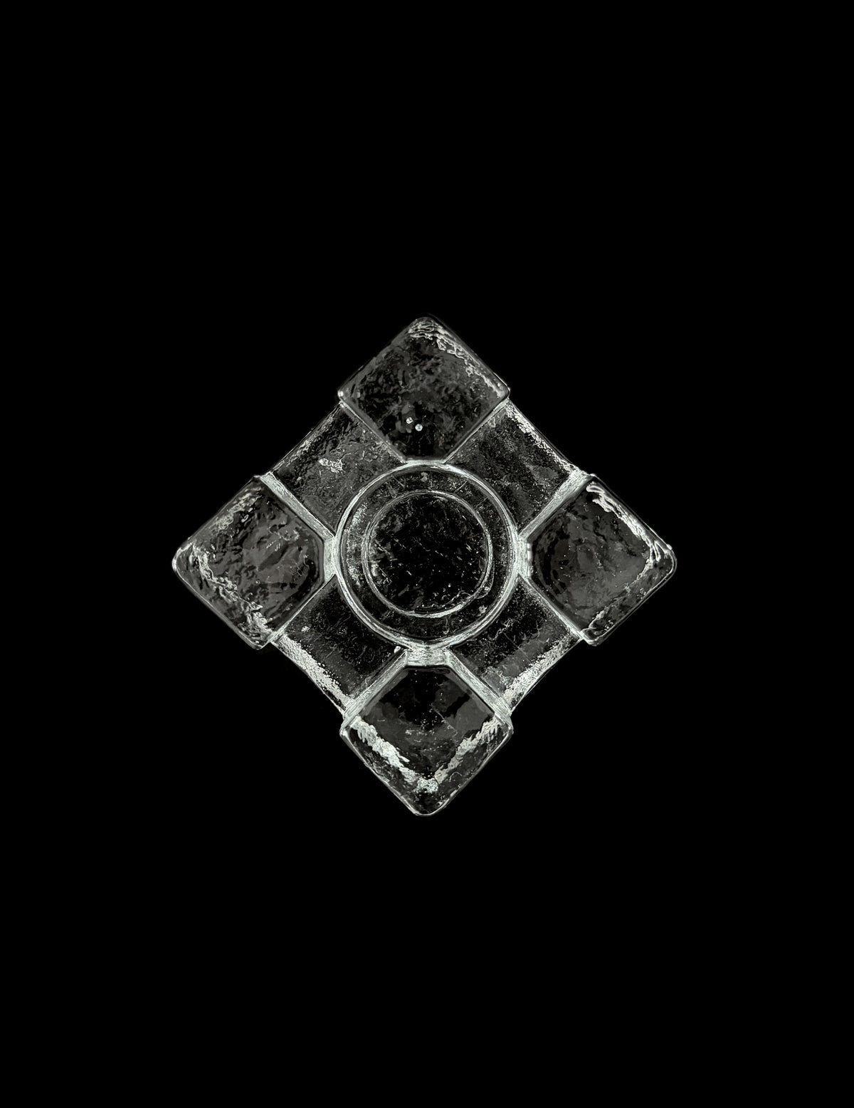 Glass candle holder — detail view