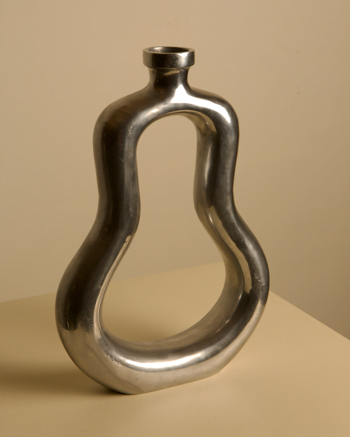 Italian cast aluminum vase 80's by Treaptyque