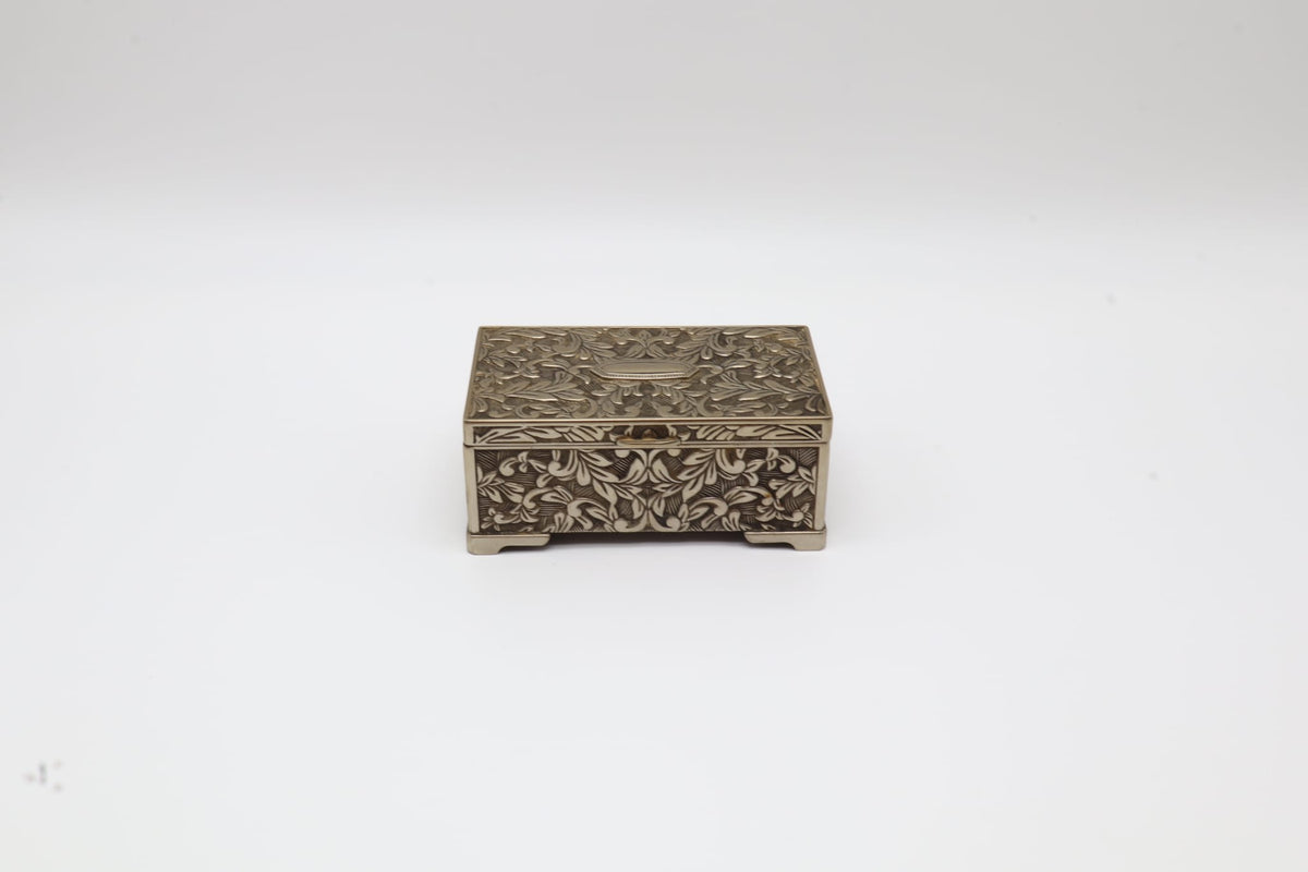 Mid-Century Silver-Plated Repousse box (c. 1970–1980) — detail view