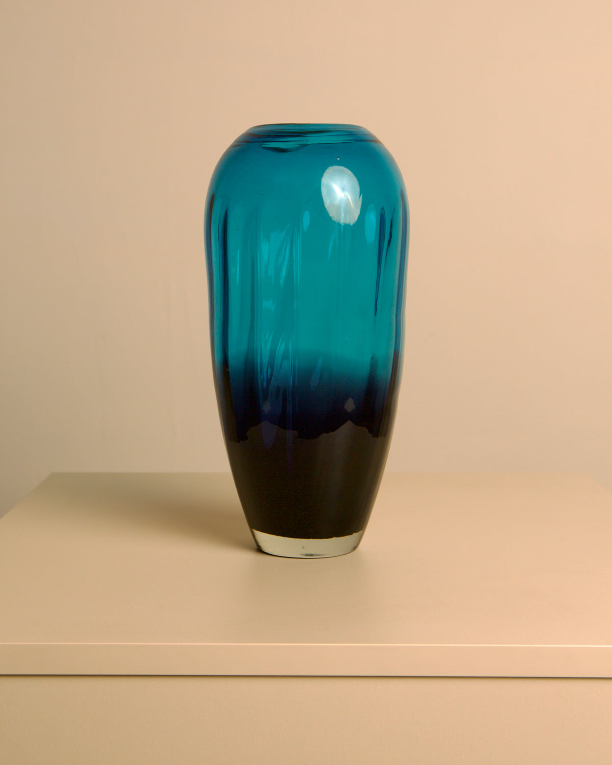 Large Blue Ombré Murano Glass Vase, Italy, 1980s by Treaptyque | The Oblist