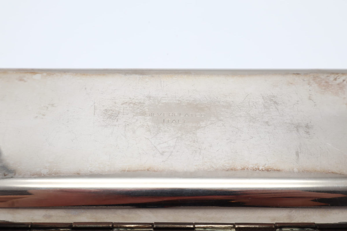 Vintage Ribbed Sterling Silver-plated Case – France, c. 1930–1950 — close-up