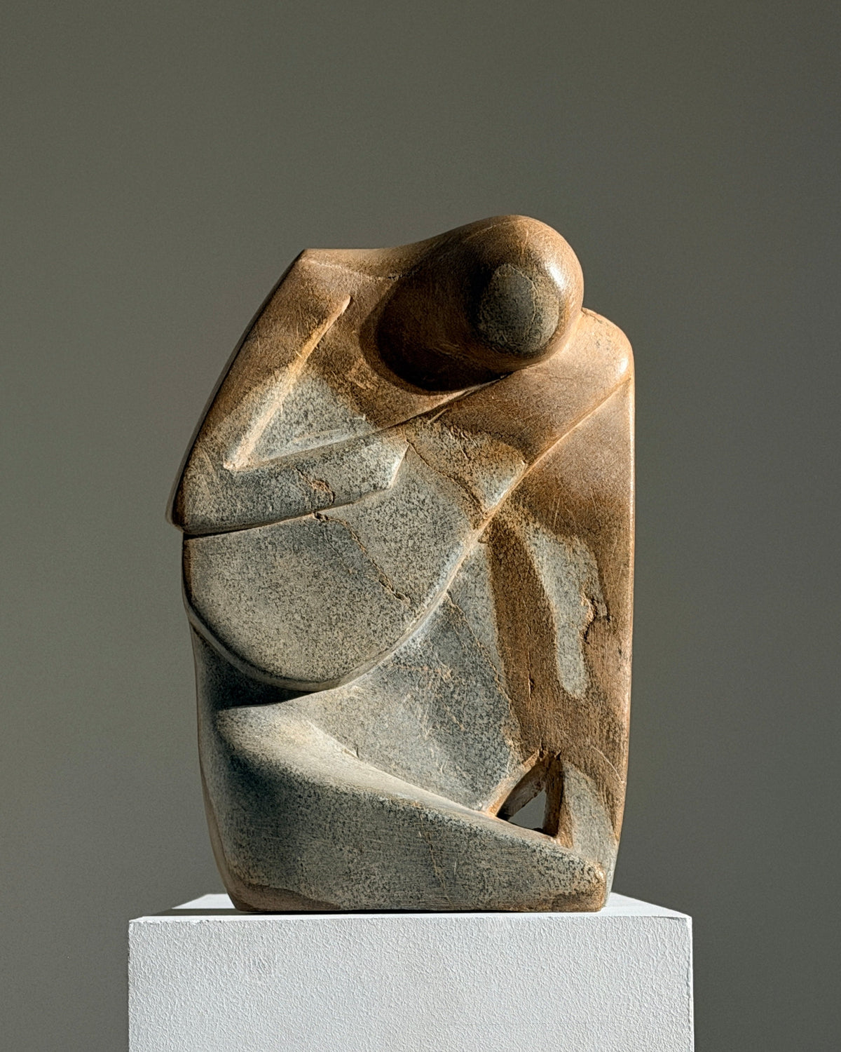 "The Mandolin Player" abstract stone sculpture, France, 1950s.  by Figuresdesign | The Oblist