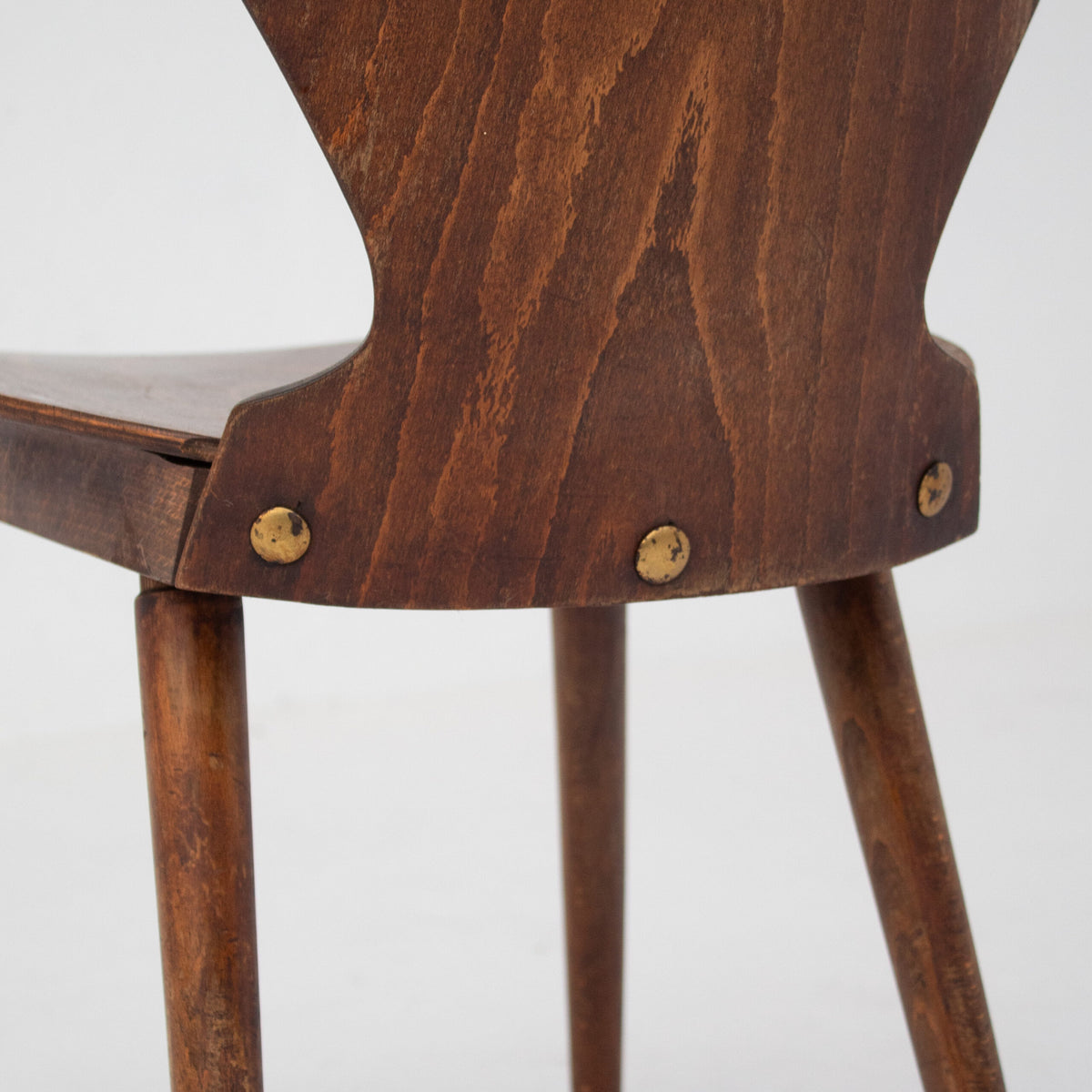 Set of Six Sculptural Wooden Dining Chairs — view 10