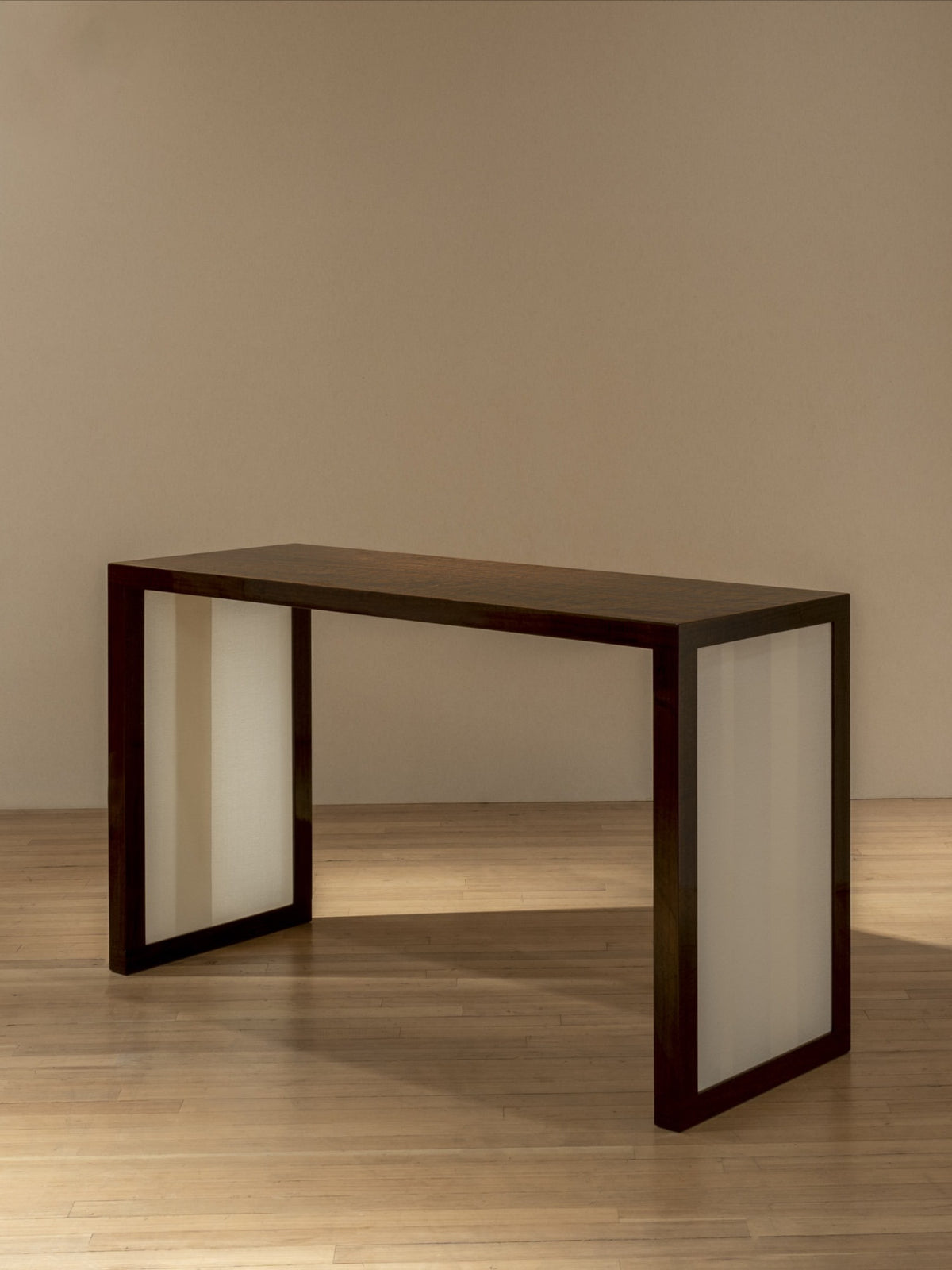 'Additions' Console Table Handcrafted in Wood Veneer & Virgin Wool Fabric Inserts by Atelier FM | The Oblist