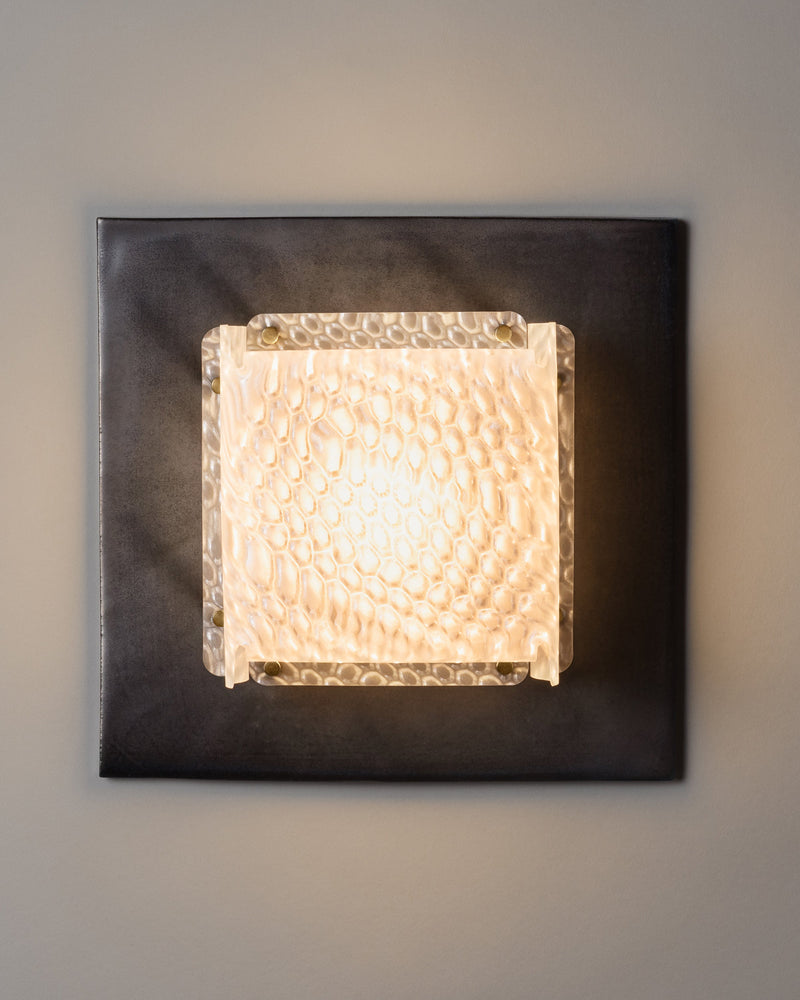 Field Square Sconce, Graphite / Prism — detail view