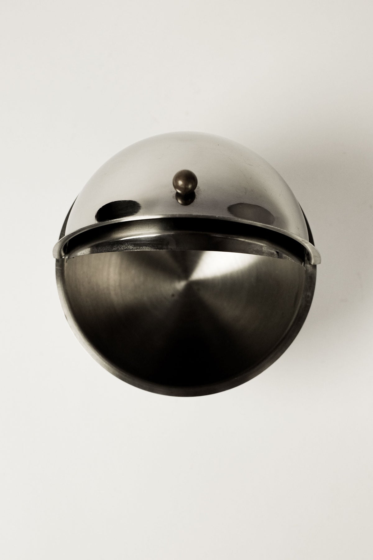 Circle Sugar Bowl — top view of stainless steel design