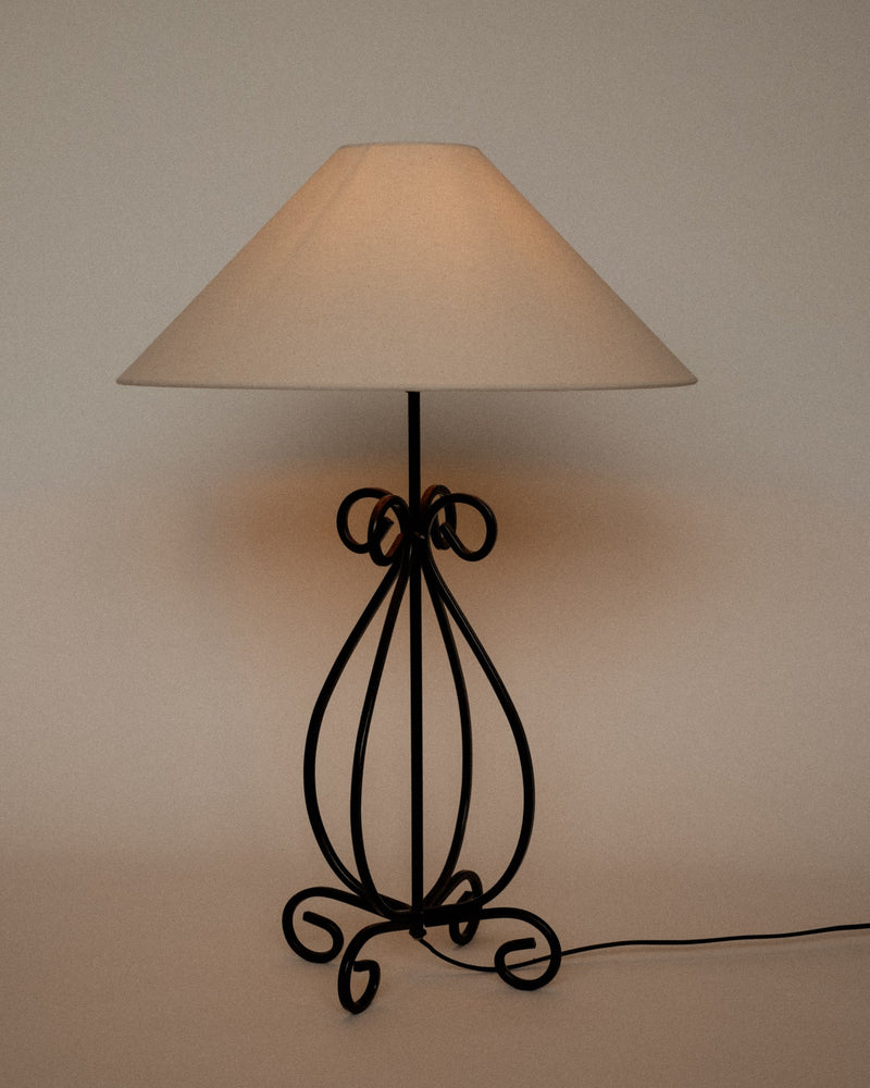 Large Elegant Scrollwork Metal Table Lamp by septembre studios | The Oblist