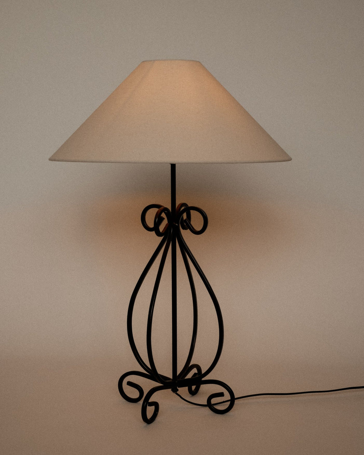 Large Elegant Scrollwork Metal Table Lamp by septembre studios | The Oblist