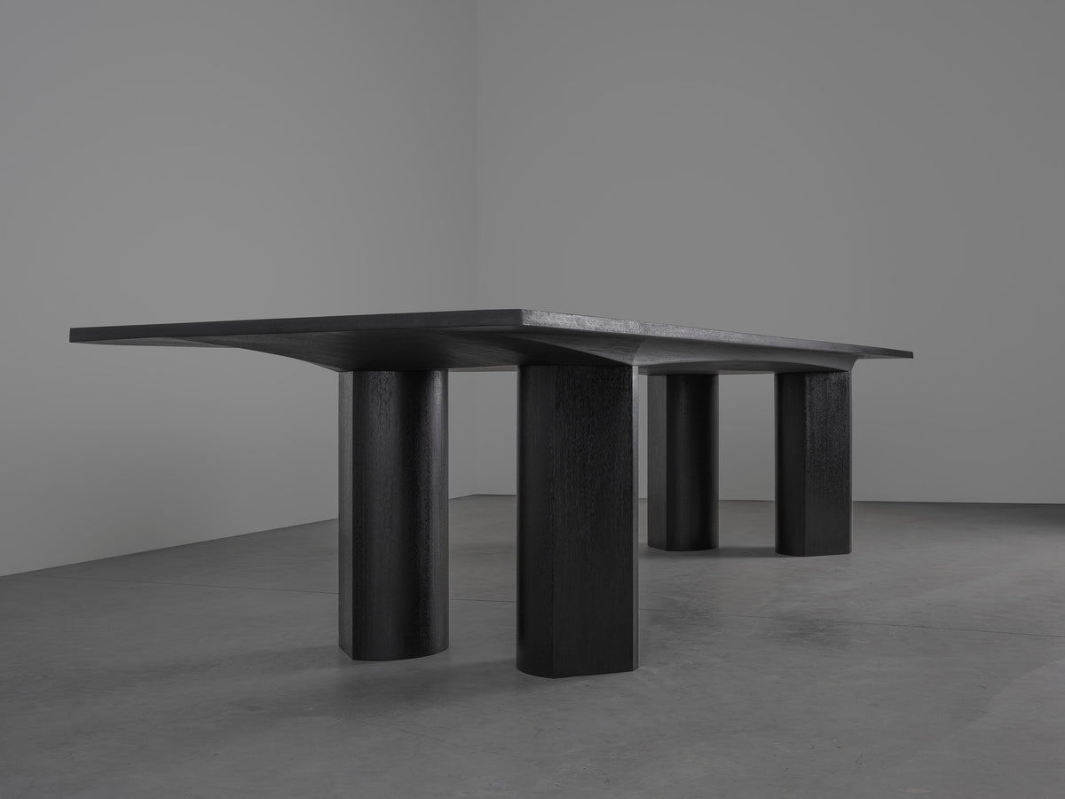 Corps - Dining Table — angled view highlighting black wooden legs