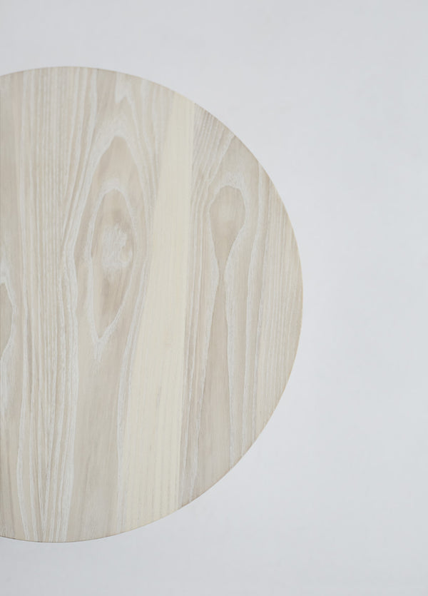 Axel Side Table in Solid Wood — top view of light wood grain