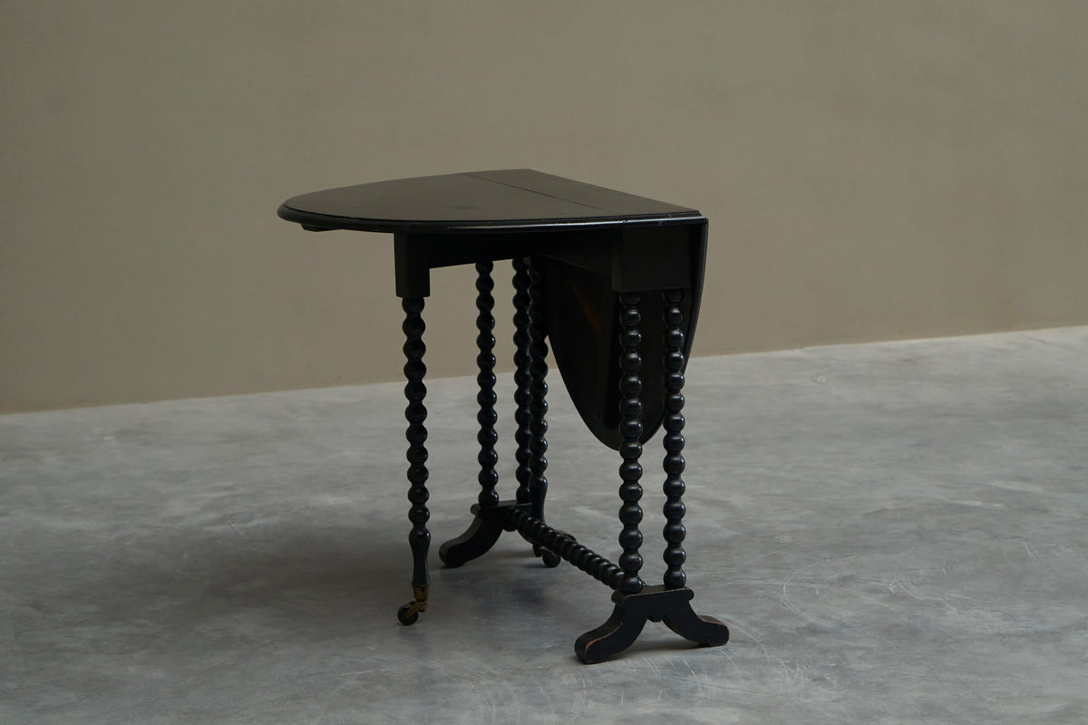Beautiful Ebonized Bobbin Turned Baby Sutherland Table England Late 19th Century — in context