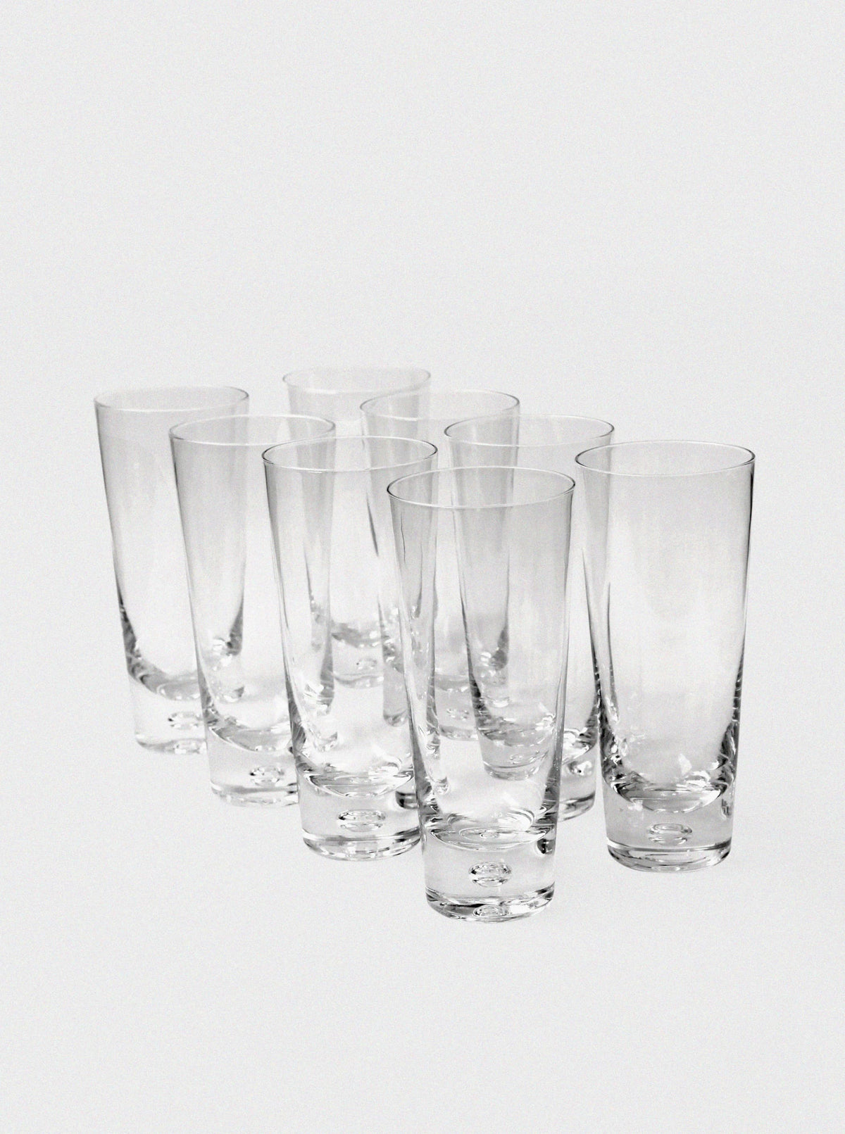 Walter Hickman Bubble Tall Drinking Glasses Set, For Kosta Boda, 1970s — detail view