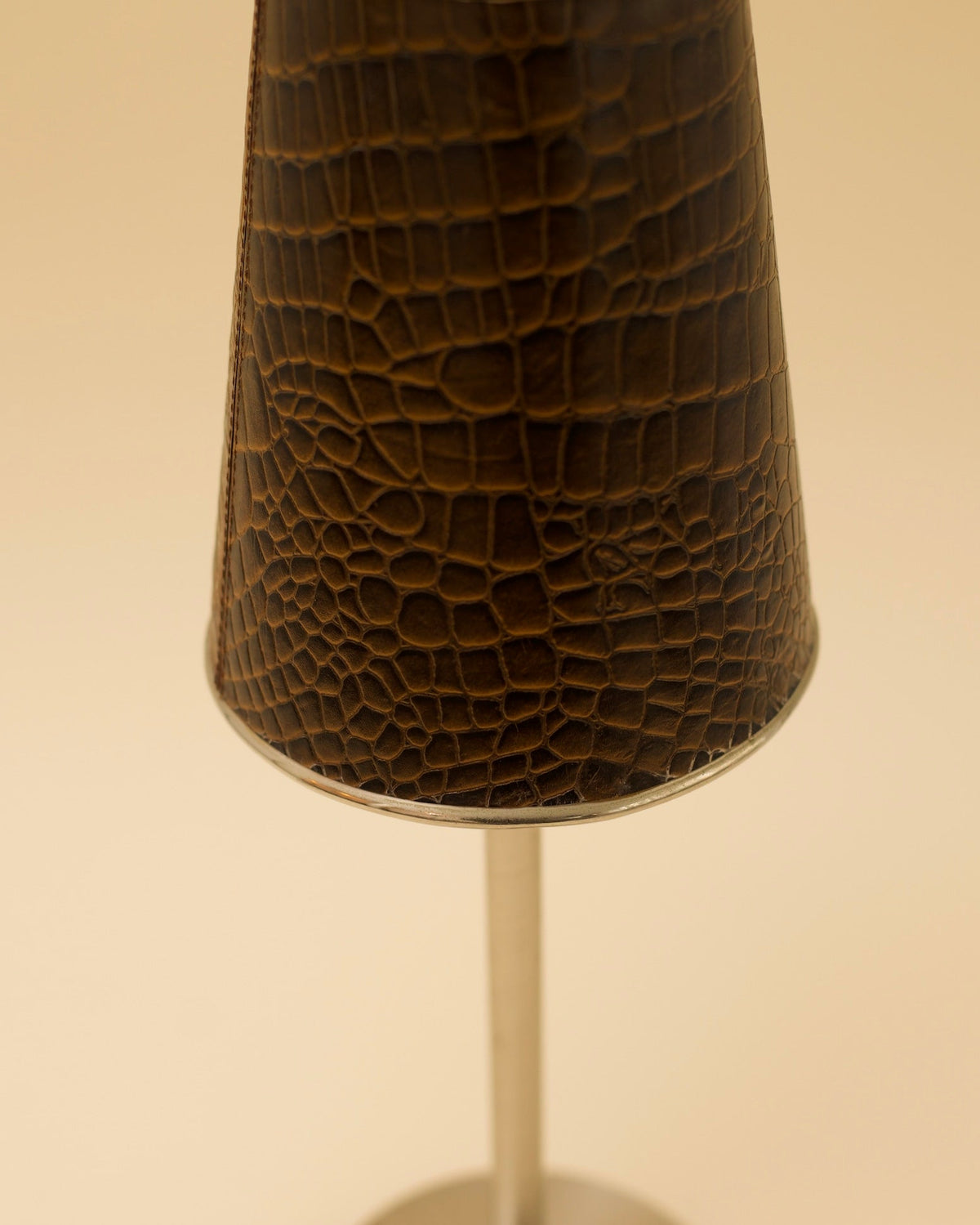 MEYER Table Lamp — close-up of brown textured lampshade