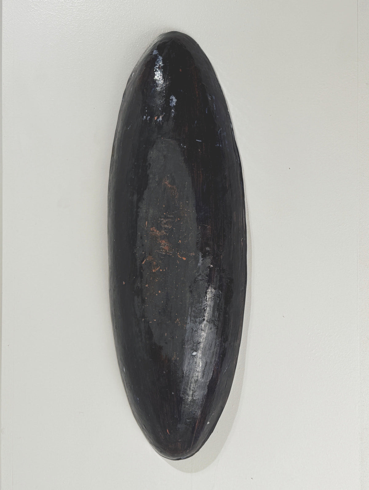 Large navette dish in glazed ceramic, signed Acly, France, 1964 — alternate view