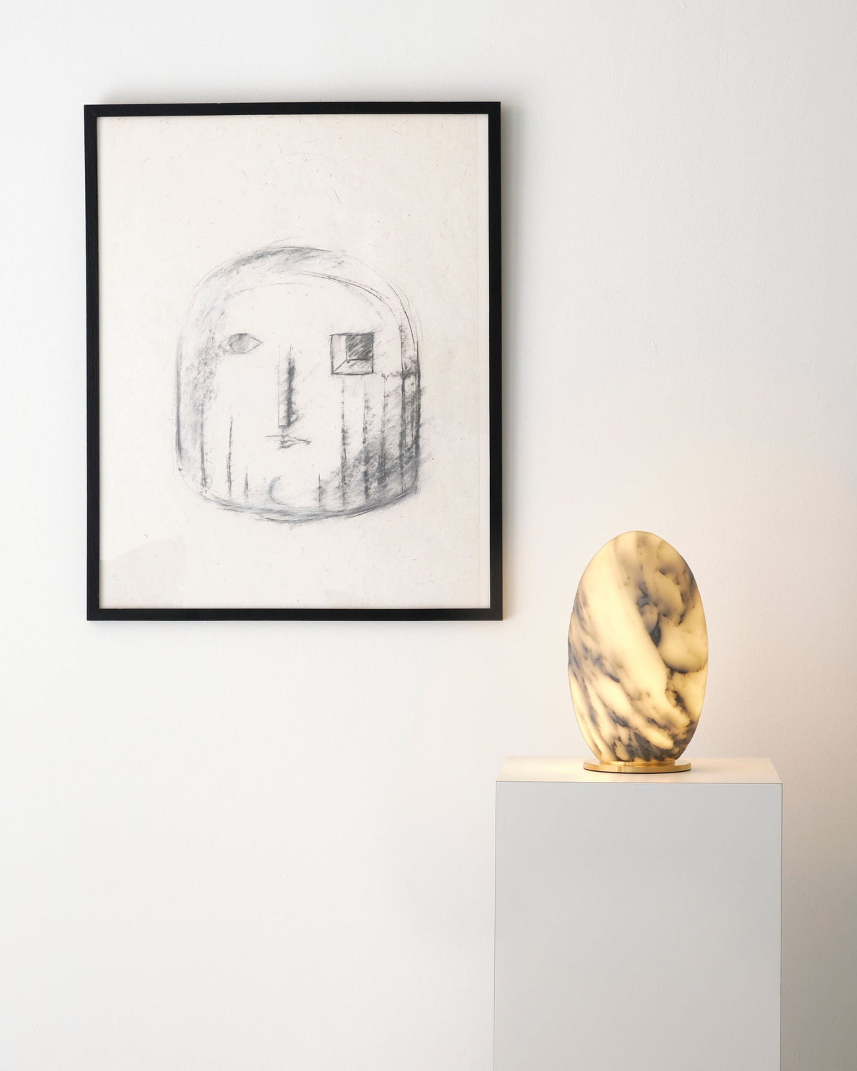 Bunker Head Drawing' by Leonard Ursachi — close-up of framed drawing on wall