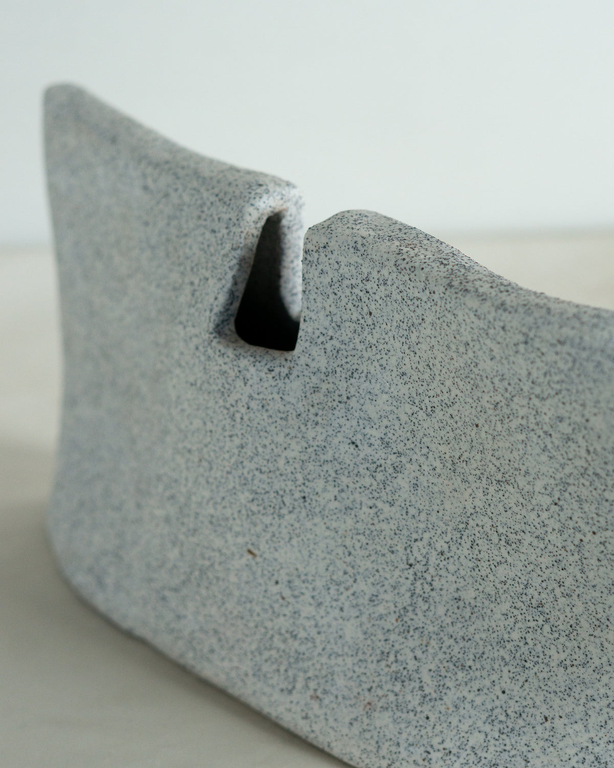 Tsaka Vase Speckled Porcelain — lifestyle setting